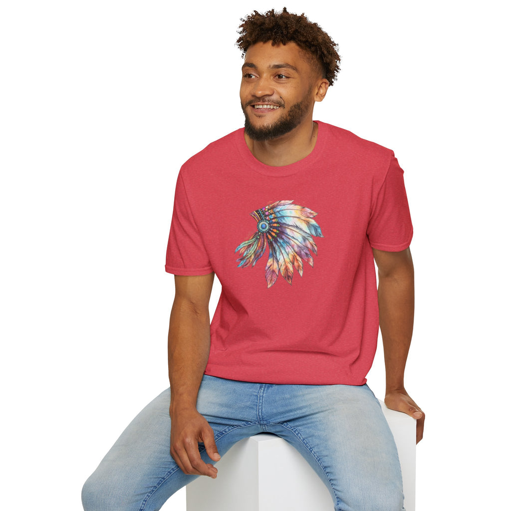 Native American Watercolor Headdress T-Shirt