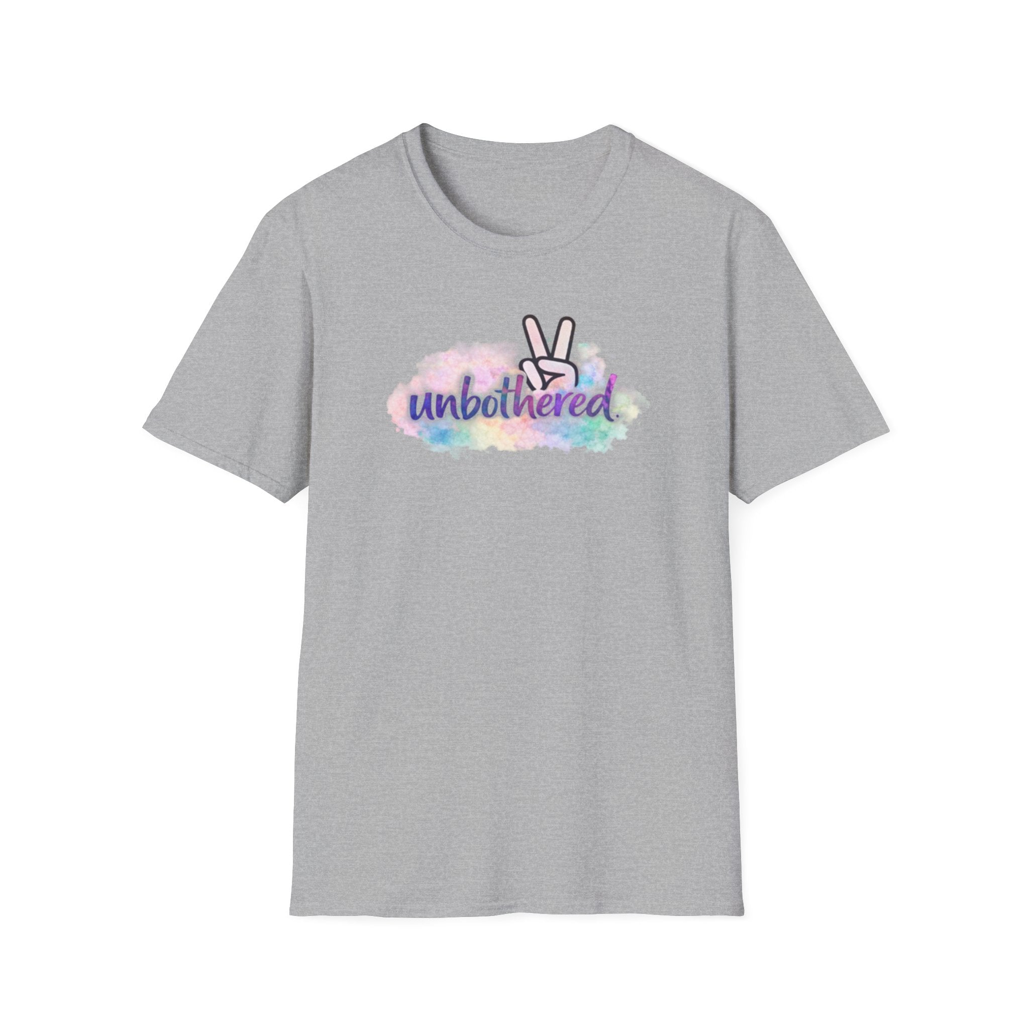 Unbothered Peace Sign T‑Shirt — Colorful Watercolor Graphic Tee