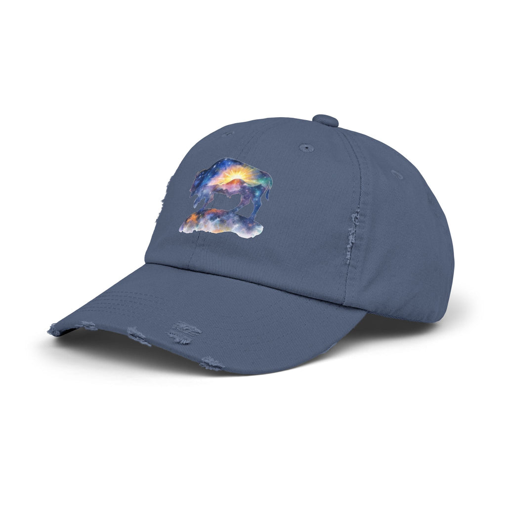 Distressed Bison Hat — Galaxy Sky Bison Cap