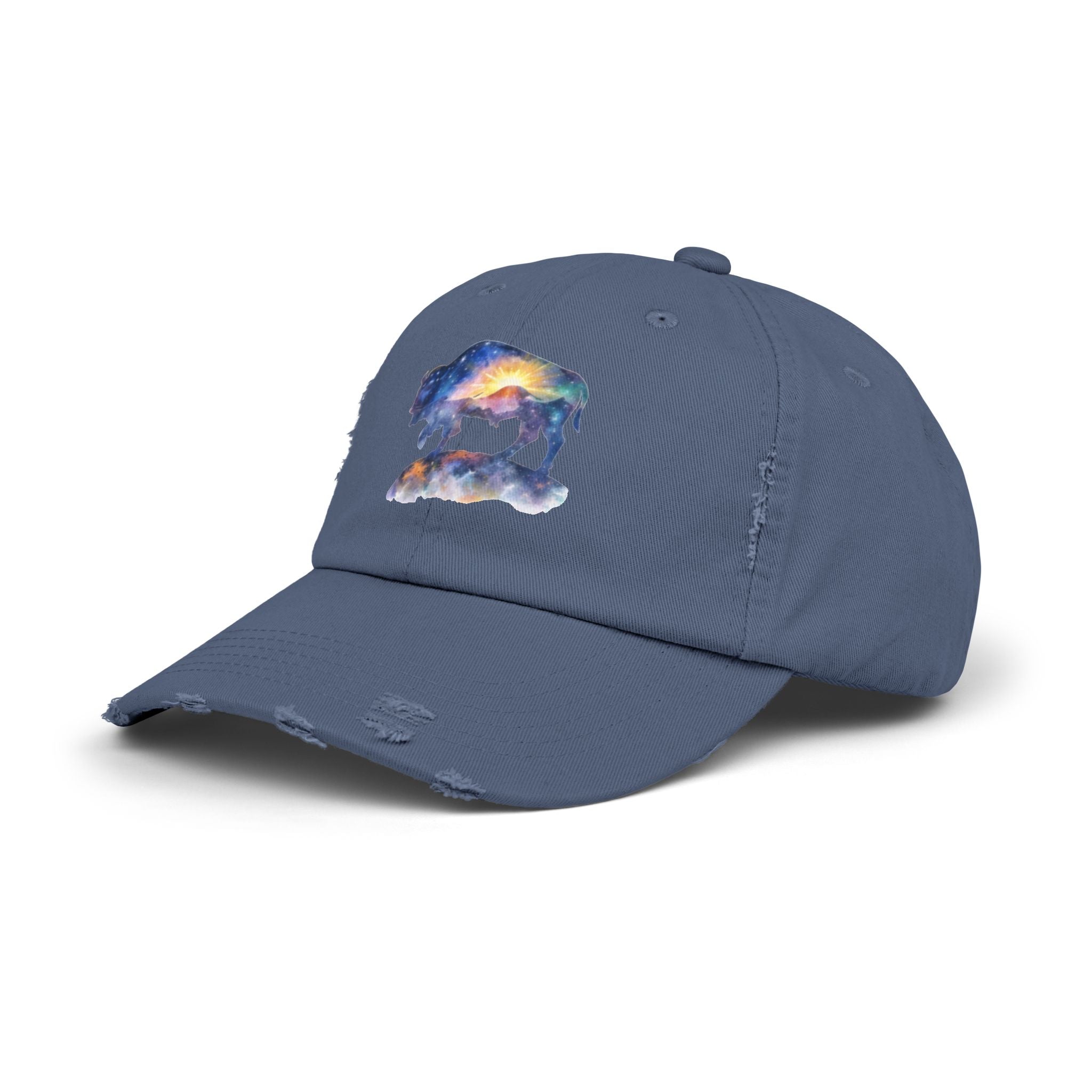 Distressed Bison Hat — Galaxy Sky Bison Cap