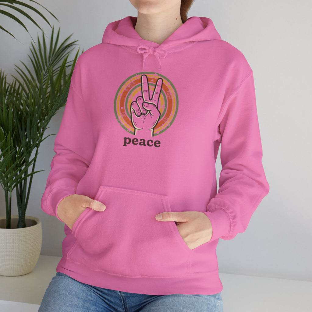 Peace Sign Hoodie — Retro Vibe Peace Hand Graphic Sweatshirt