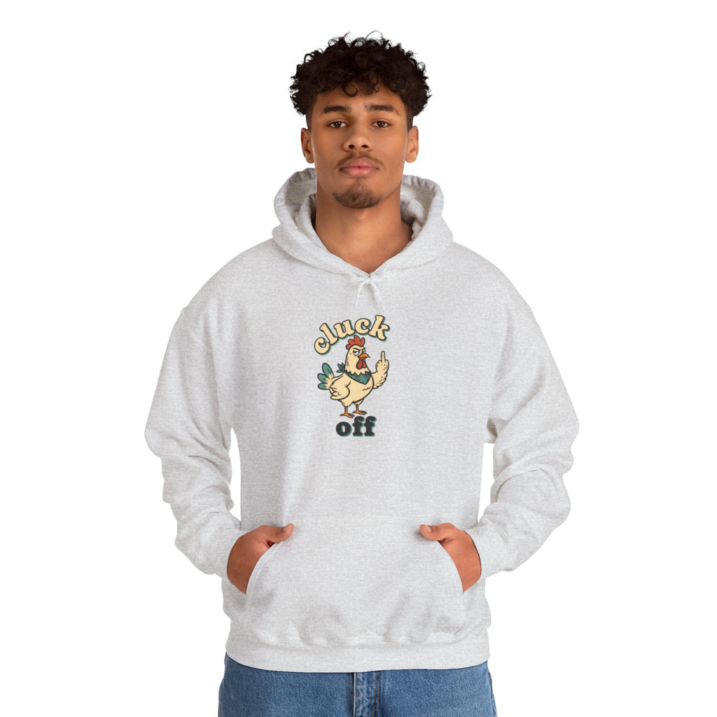 'Cluck Off' Chicken Hoodie – Funny Retro Farm Animal Pullover