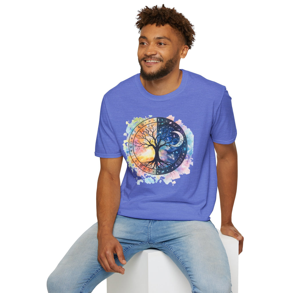 Tree of Life Yin Yang T-Shirt — Watercolor Sun & Moon Graphic Tee