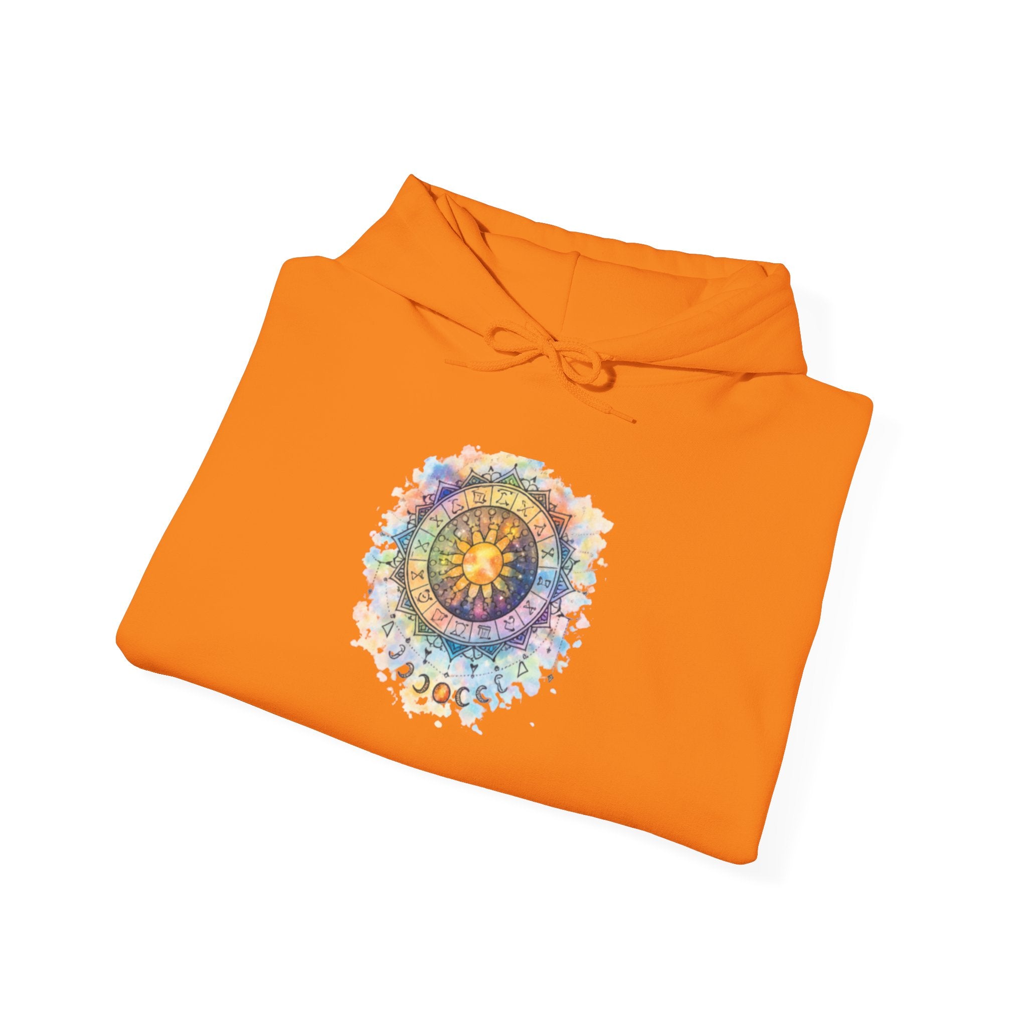 Astrology Compass Hoodie — Boho Tie-Dye Mandala Graphic