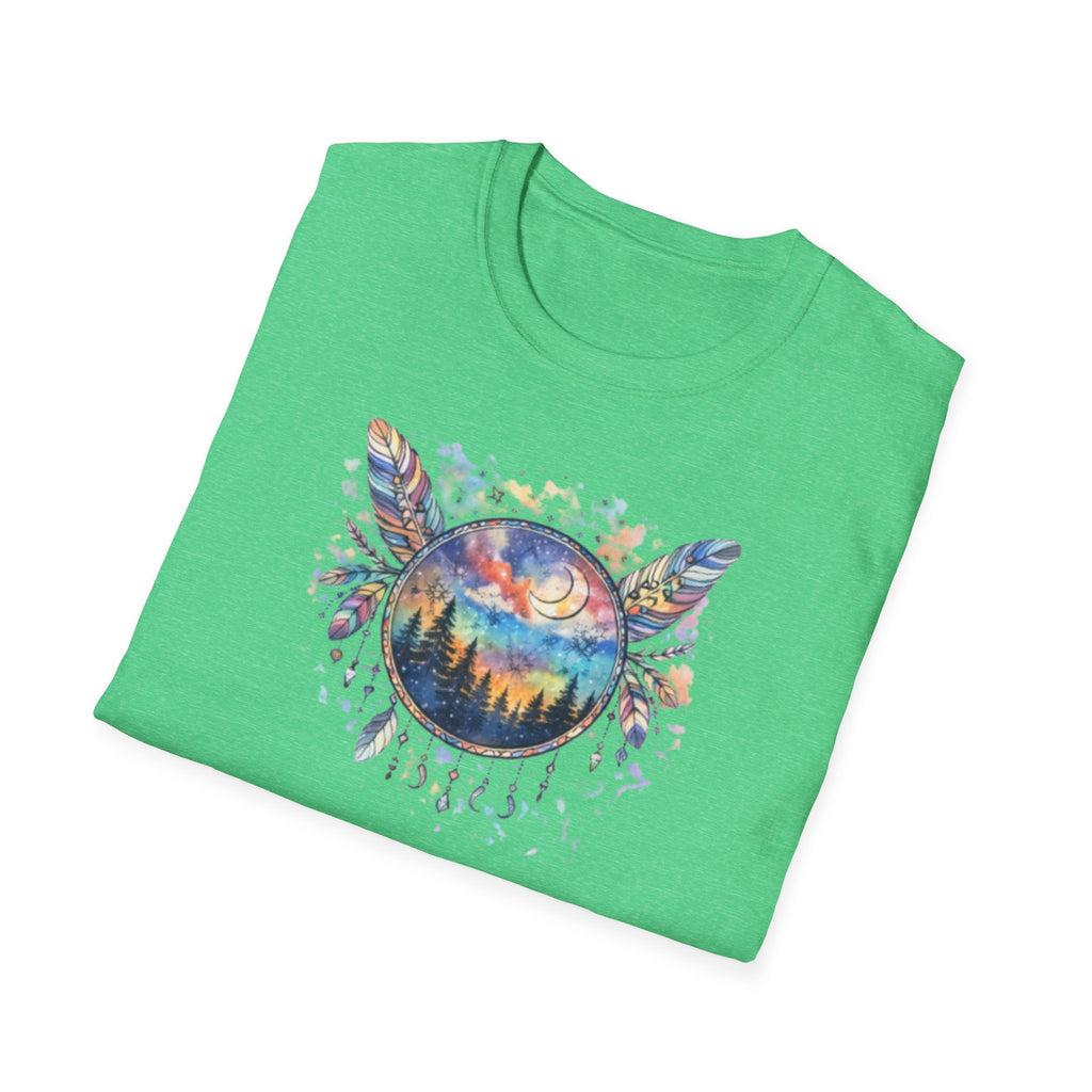 Watercolor Dreamcatcher Sunset T-Shirt — Boho Spiritual Tee