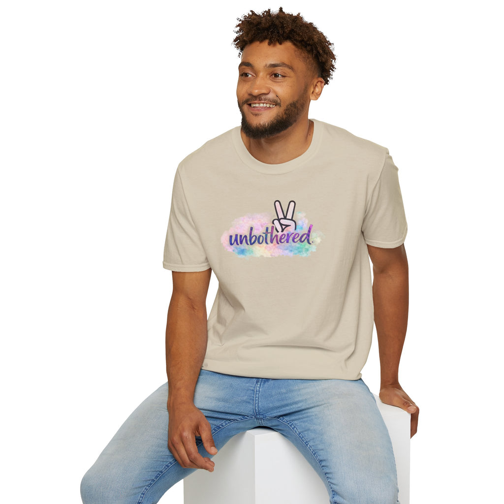Unbothered Peace Sign T‑Shirt — Colorful Watercolor Graphic Tee