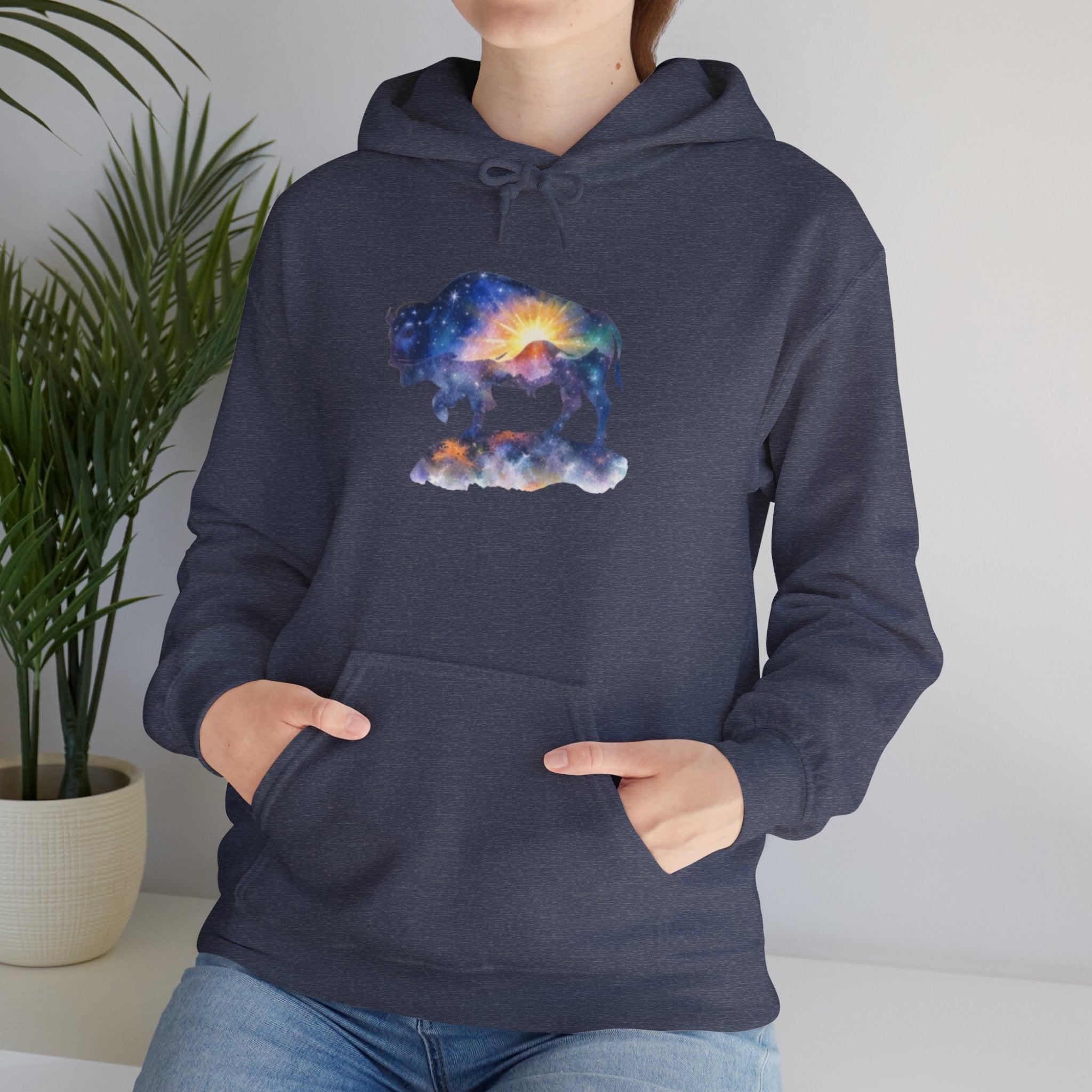 Colorful Bison Graphic Pullover