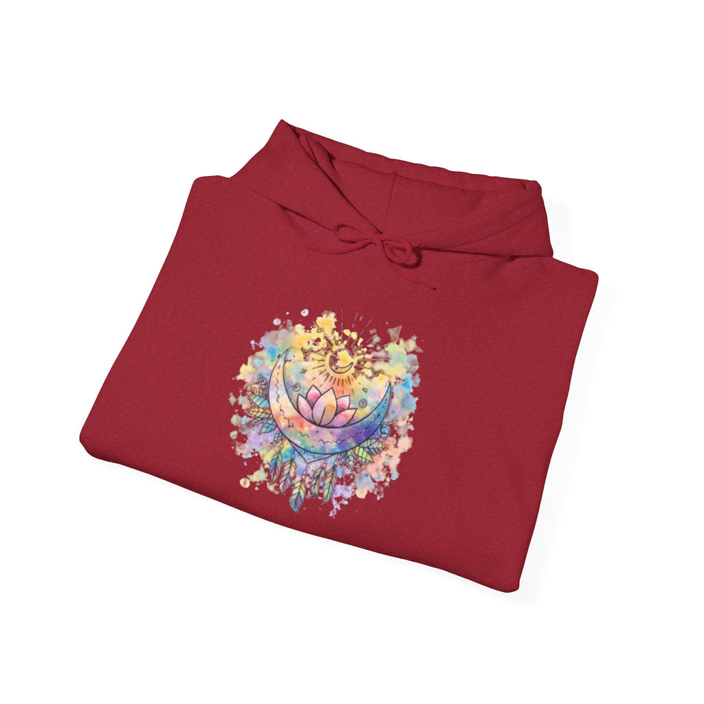 Lotus Watercolor Hoodie – Boho Spiritual Yoga Sweatshirt