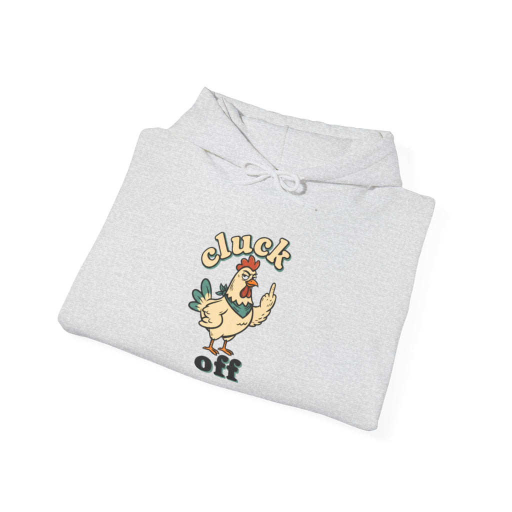 'Cluck Off' Chicken Hoodie – Funny Retro Farm Animal Pullover