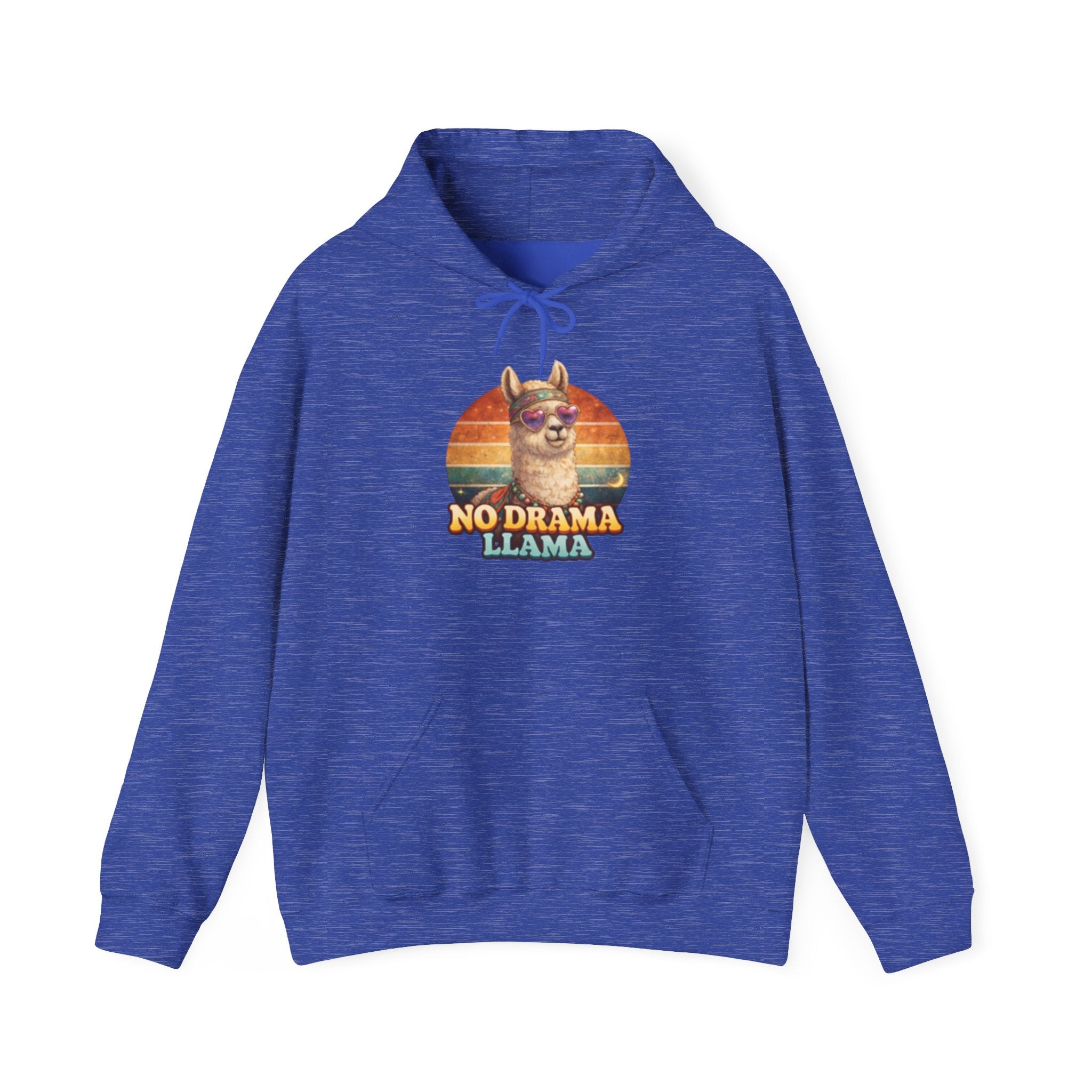 No Drama Llama Hoodie – Retro Sunset Graphic Pullover