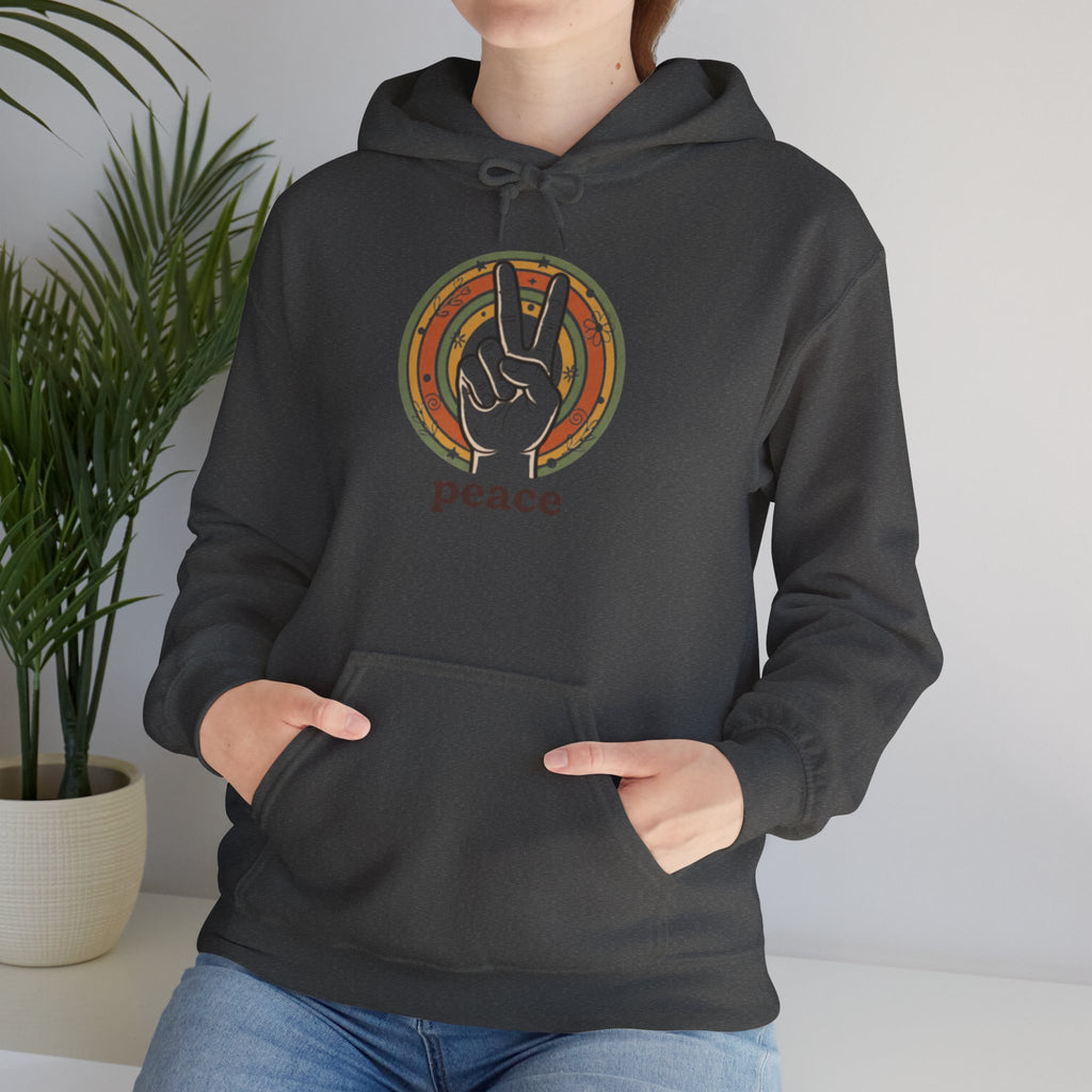Peace Sign Hoodie — Retro Vibe Peace Hand Graphic Sweatshirt