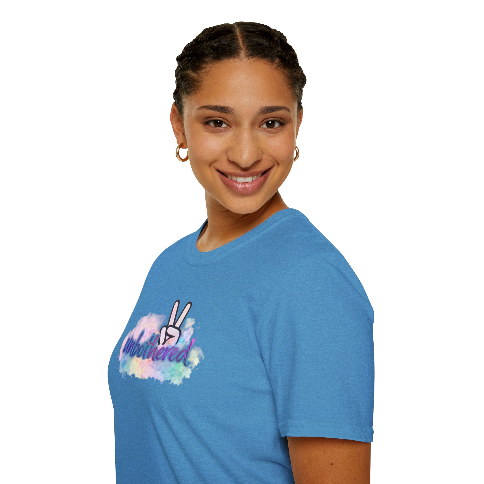 Unbothered Peace Sign T‑Shirt — Colorful Watercolor Graphic Tee