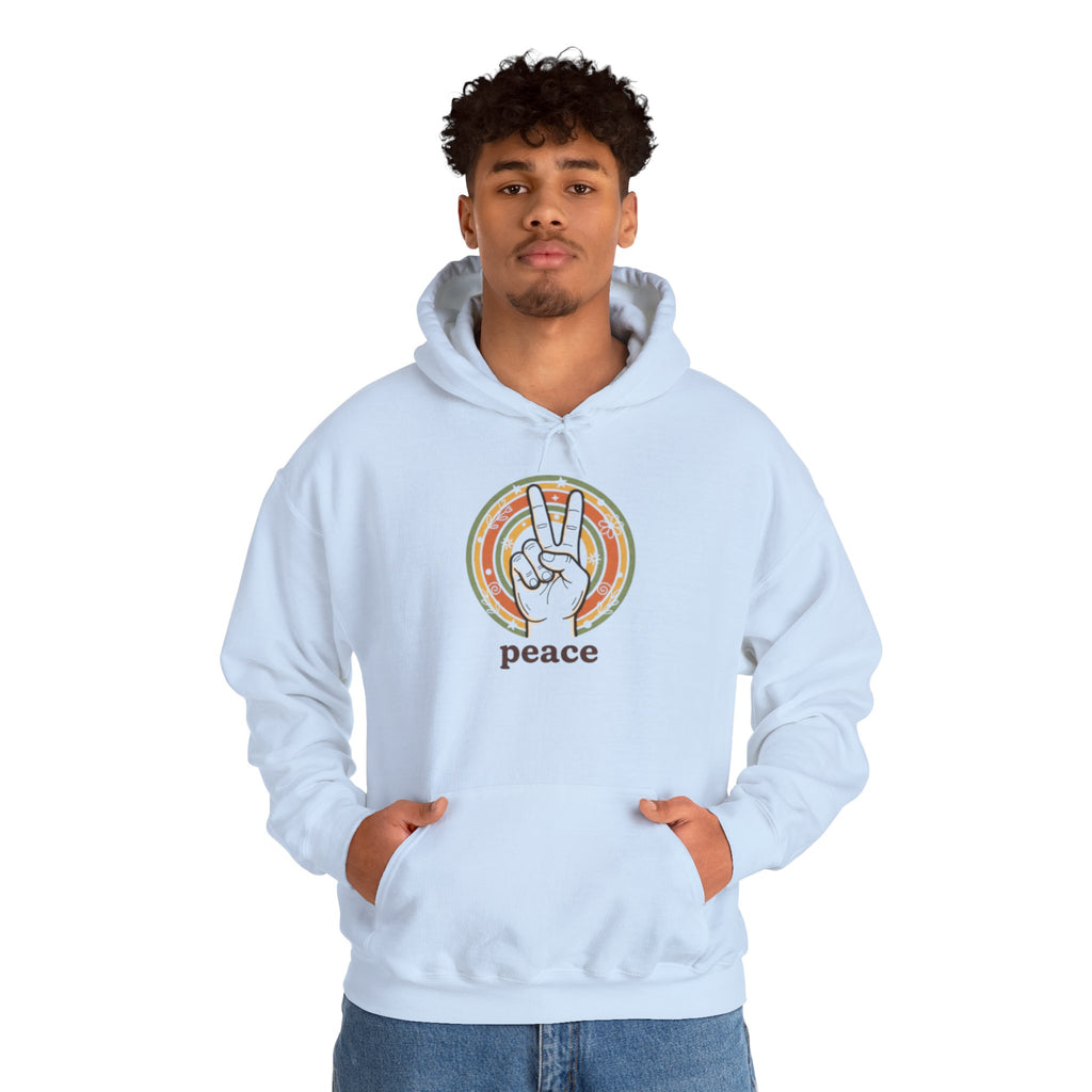 Peace Sign Hoodie — Retro Vibe Peace Hand Graphic Sweatshirt