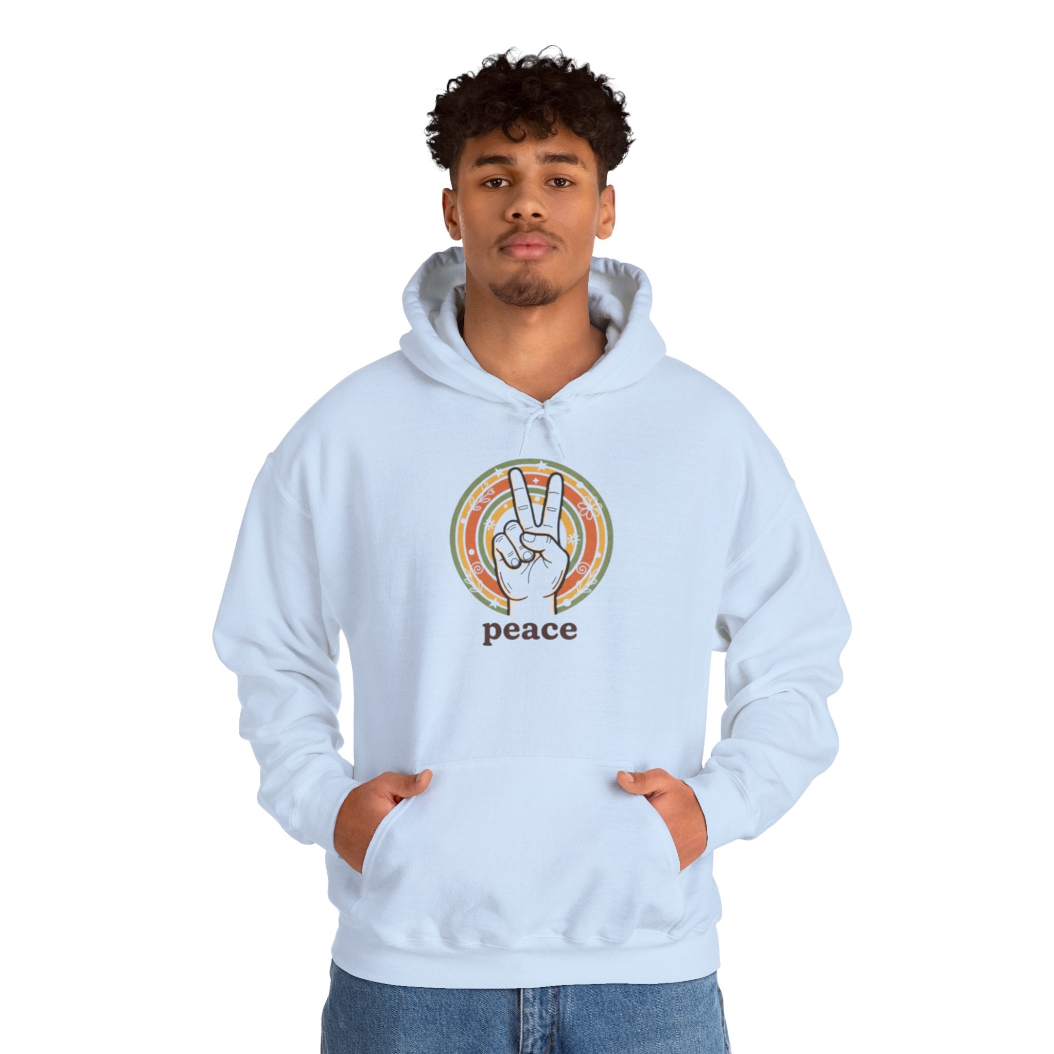 Peace Sign Hoodie — Retro Vibe Peace Hand Graphic Sweatshirt