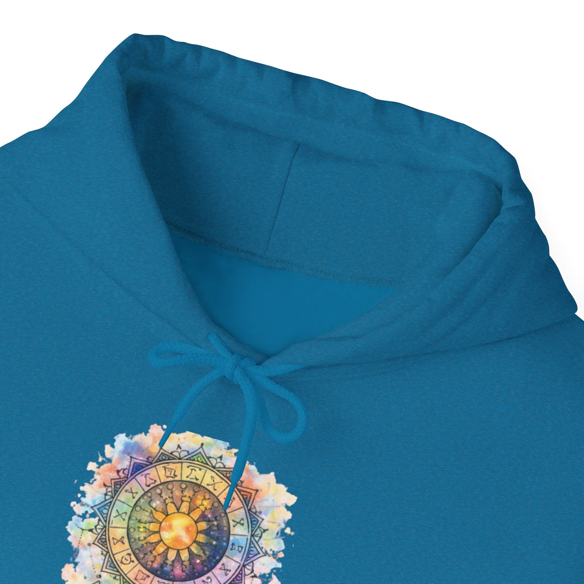 Astrology Compass Hoodie — Boho Tie-Dye Mandala Graphic
