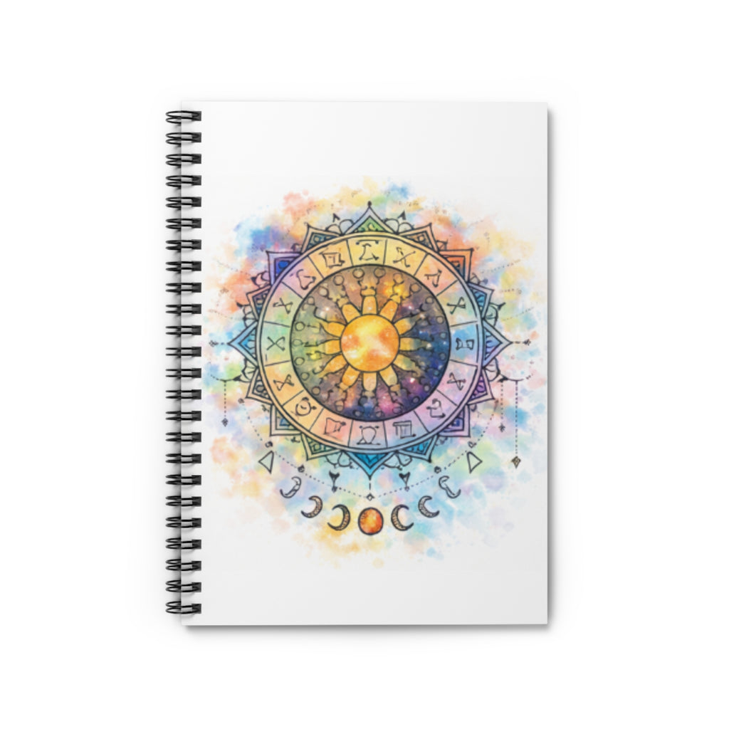 Watercolor Astrology Zodiac Sun & Moon Spiral Notebook