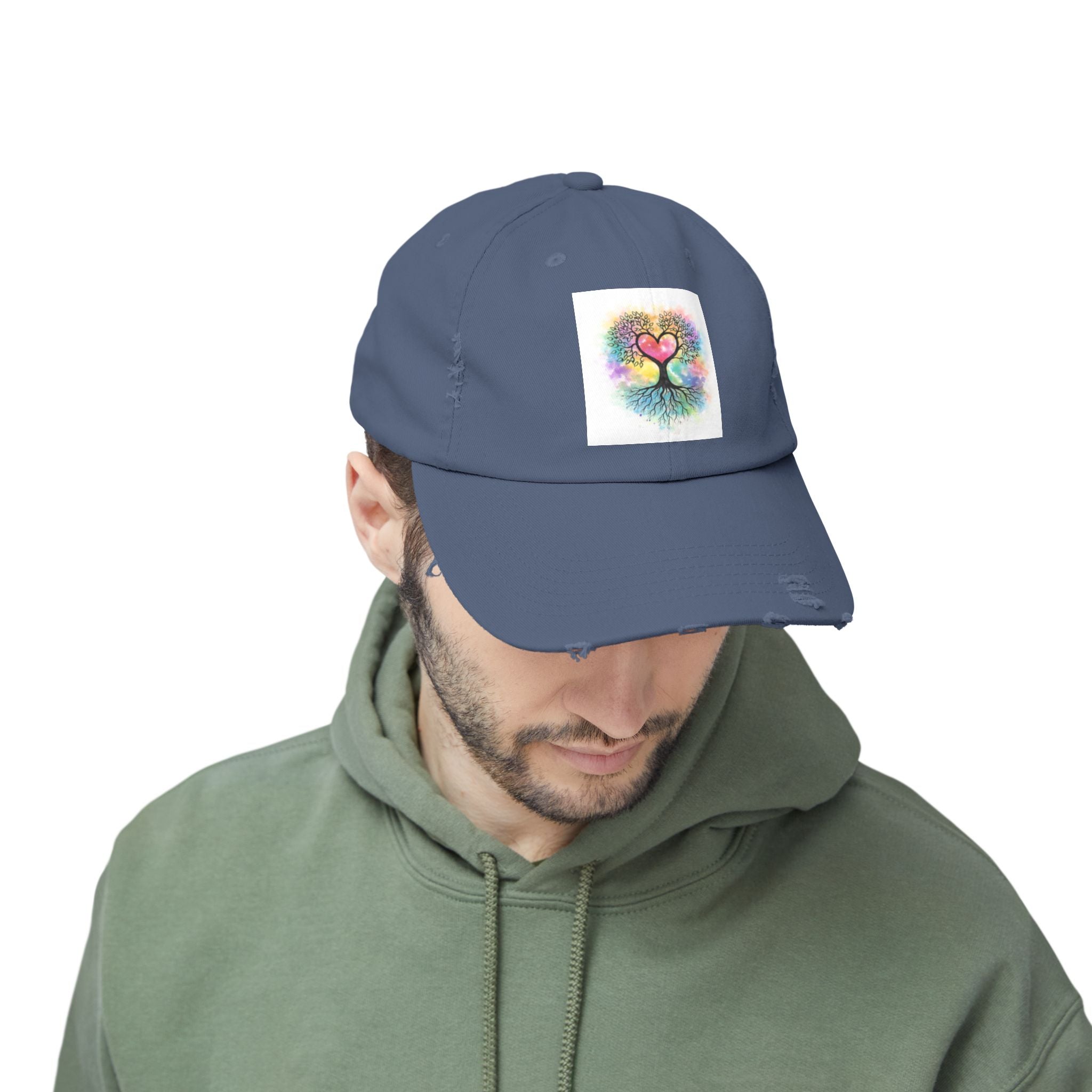 Water color Tree of Life Distressed Hat
