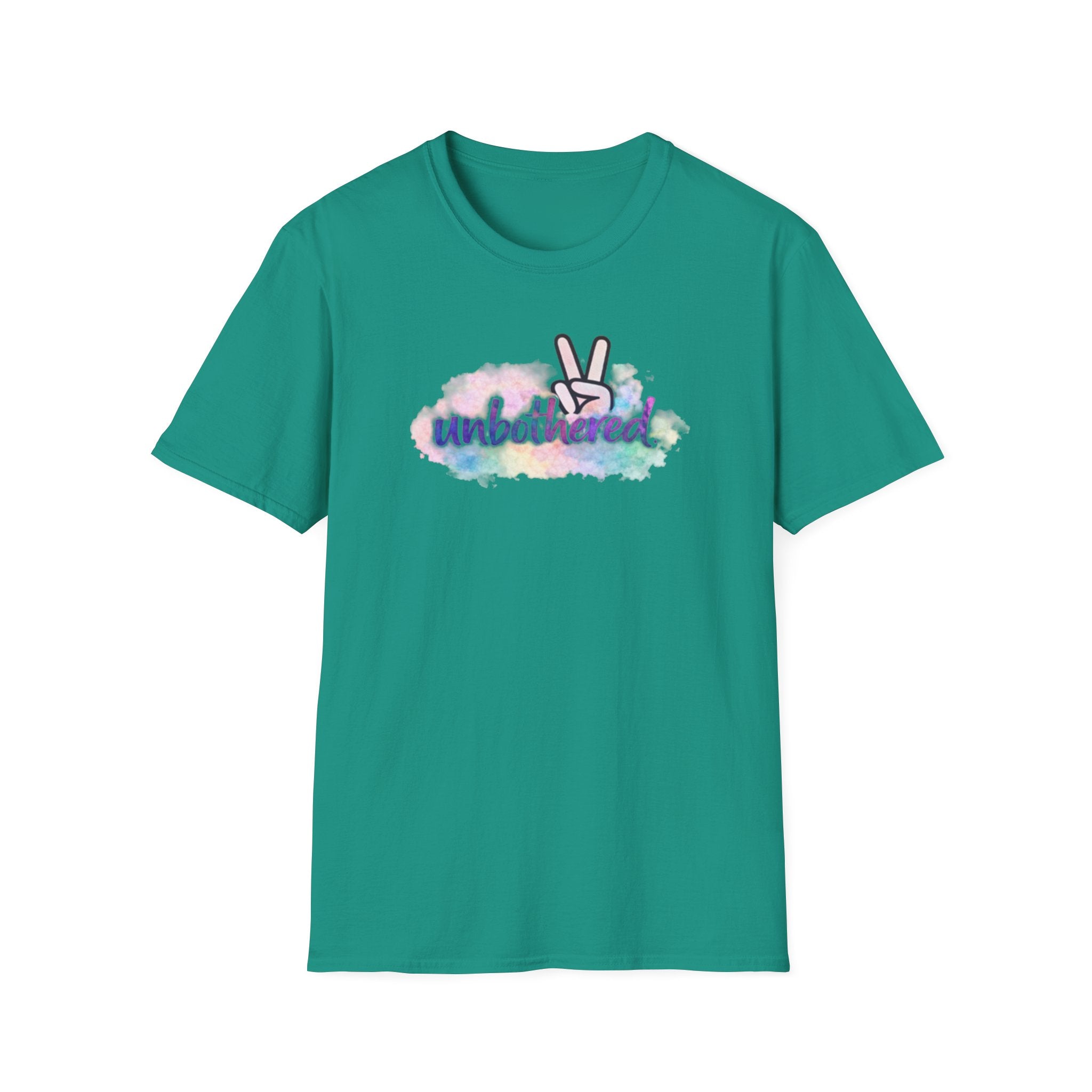 Unbothered Peace Sign T‑Shirt — Colorful Watercolor Graphic Tee