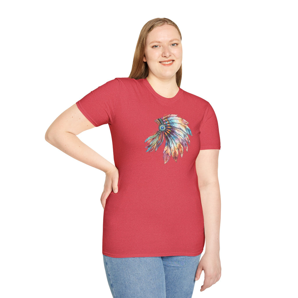 Native American Watercolor Headdress T-Shirt