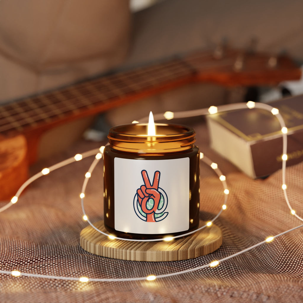 Peace Sign Soy Candle — Amber Jar Scented Candle (Multi-Size)