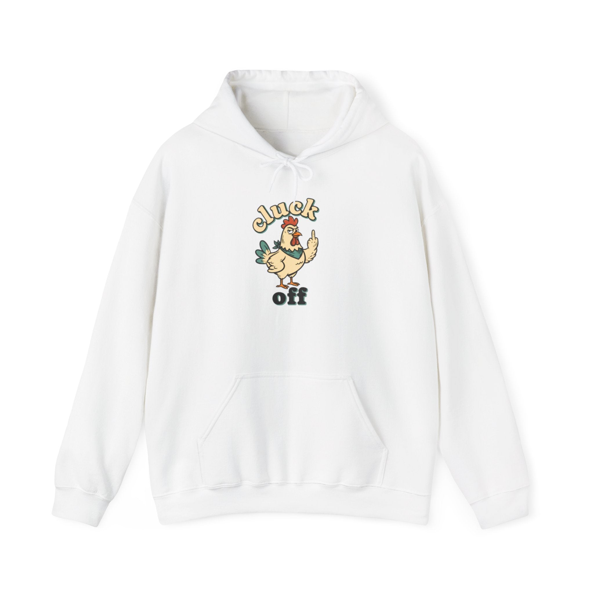 'Cluck Off' Chicken Hoodie – Funny Retro Farm Animal Pullover