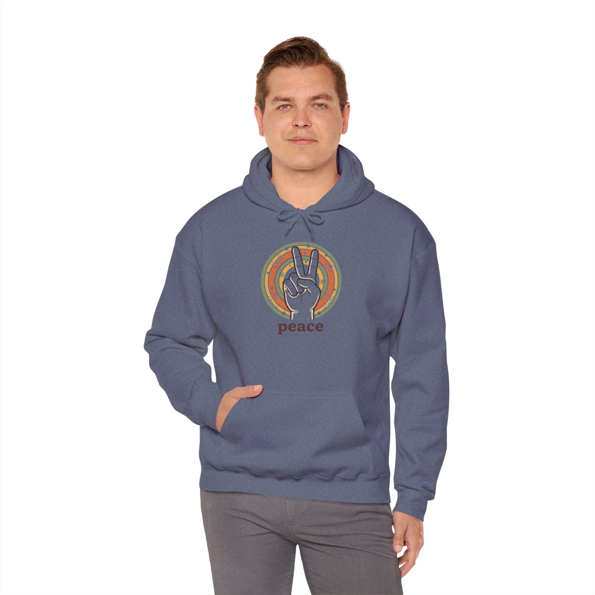 Peace Sign Hoodie — Retro Vibe Peace Hand Graphic Sweatshirt