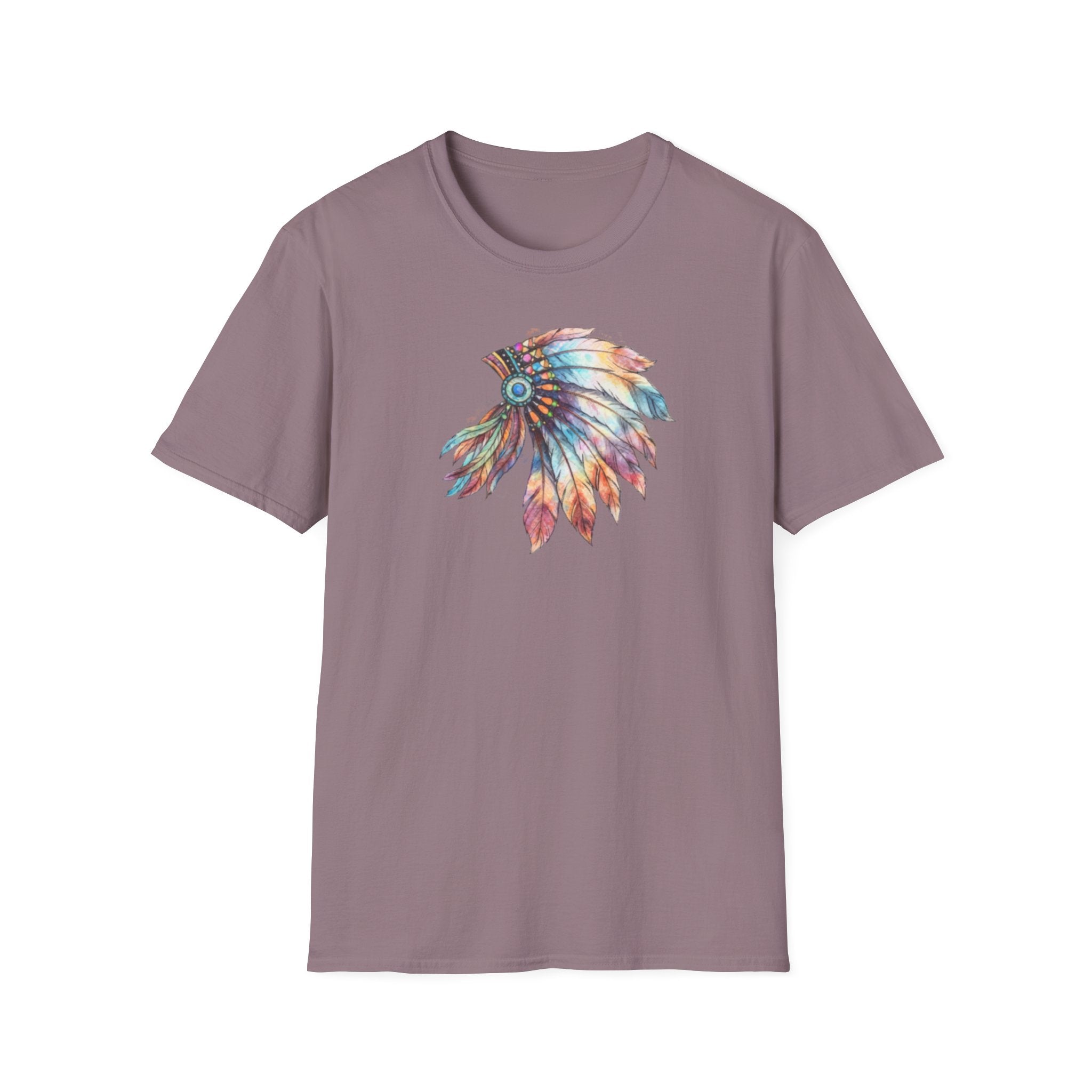 Native American Watercolor Headdress T-Shirt