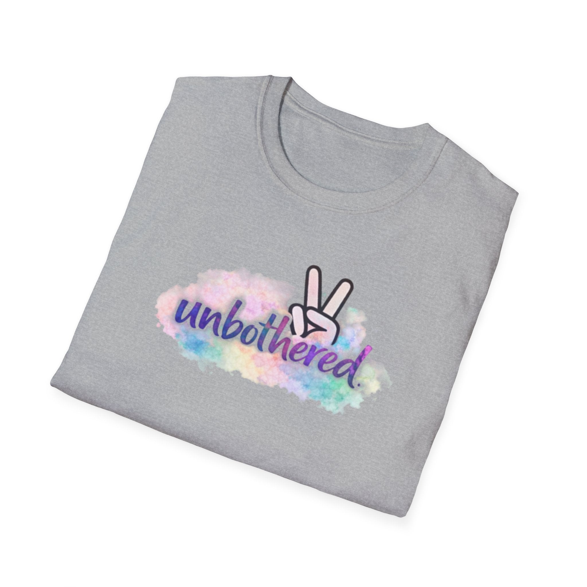 Unbothered Peace Sign T‑Shirt — Colorful Watercolor Graphic Tee