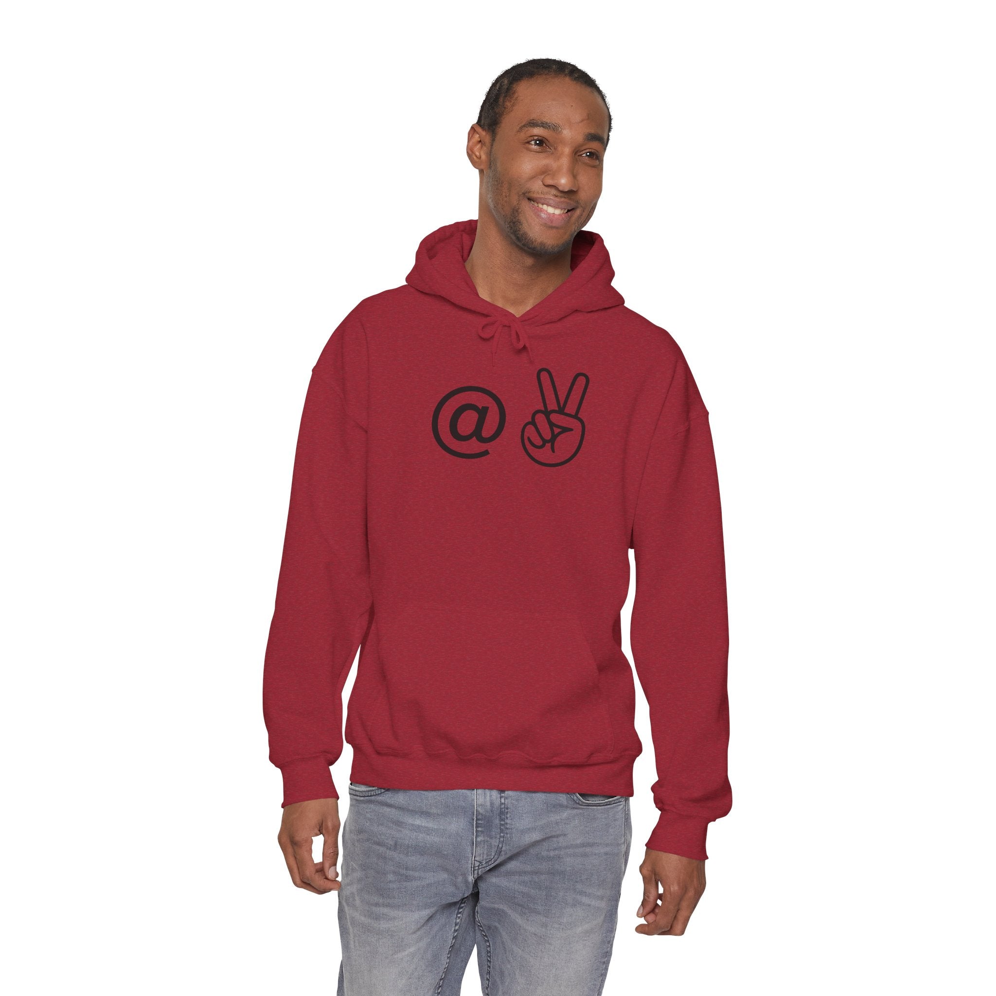 At Peace Minimal Hand Graphic Hoodie — Peaceful Vibes Unisex Hoodie