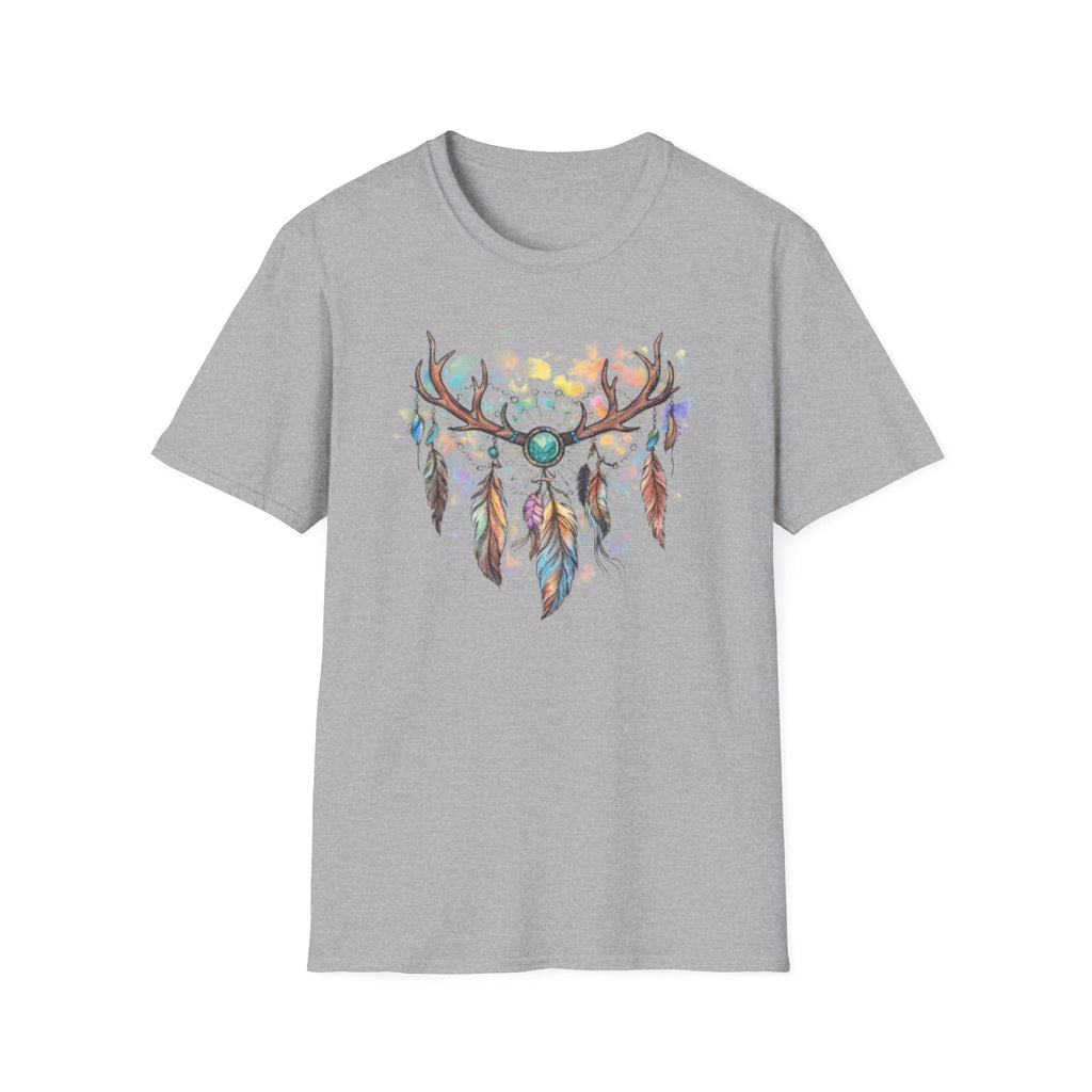 Boho Antler Dreamcatcher Watercolor T-Shirt