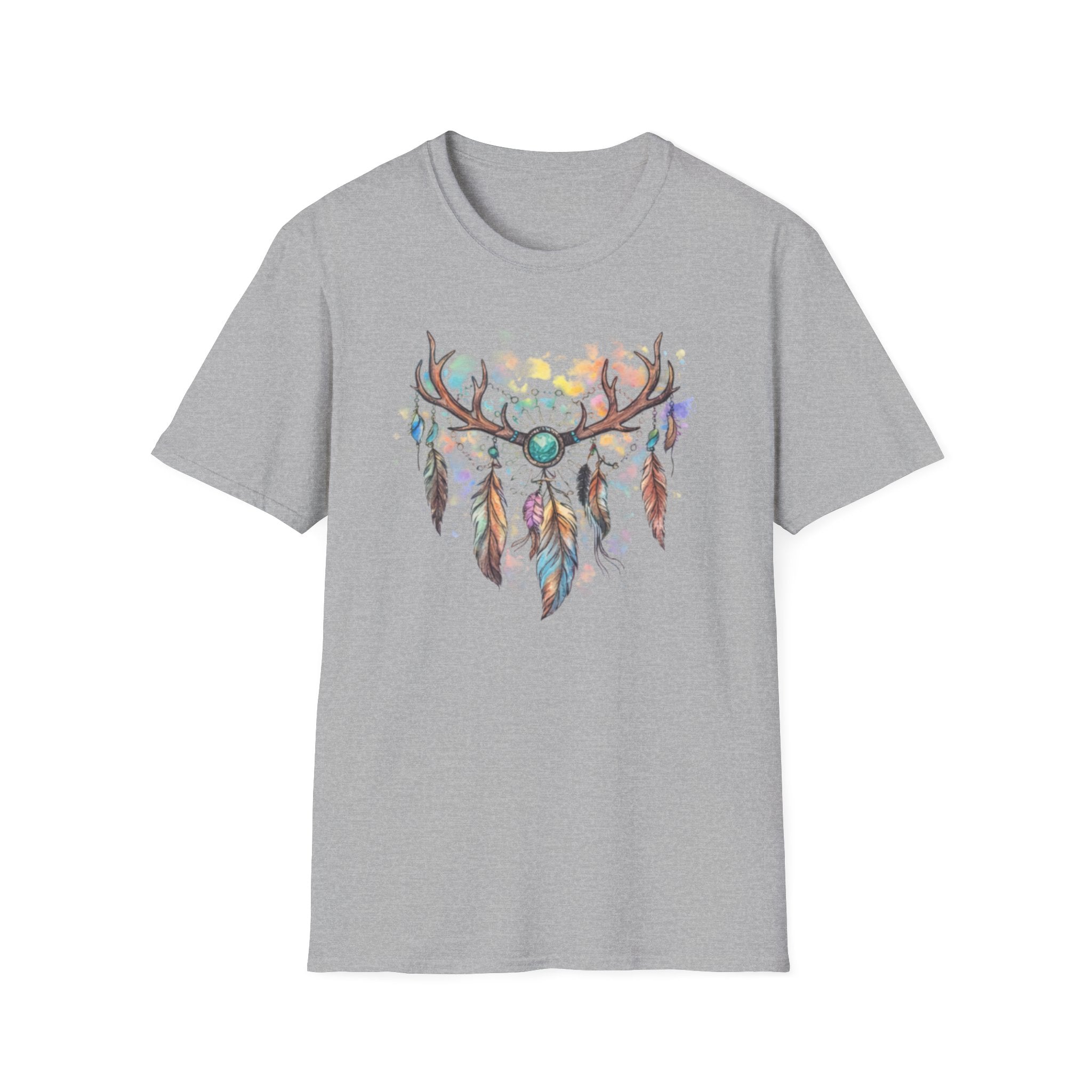 Boho Antler Dreamcatcher Watercolor T-Shirt