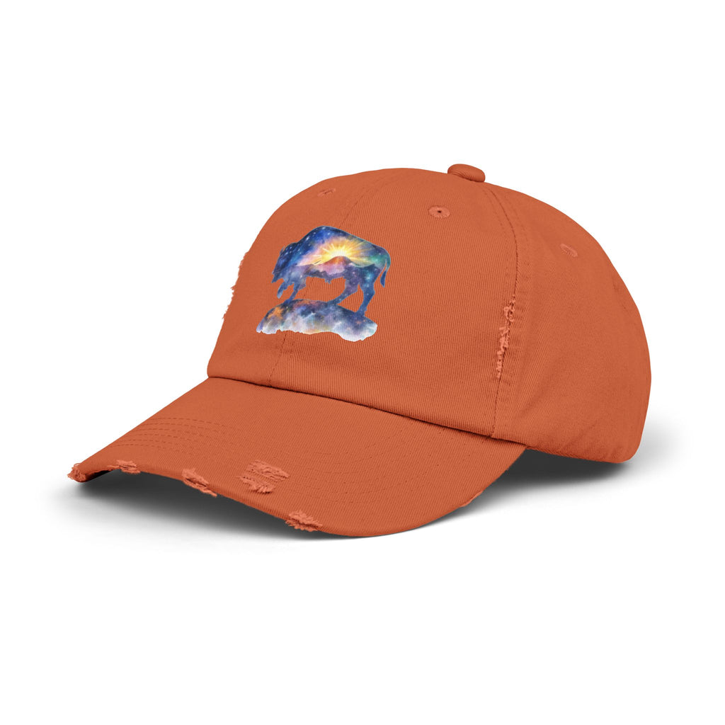 Distressed Bison Hat — Galaxy Sky Bison Cap