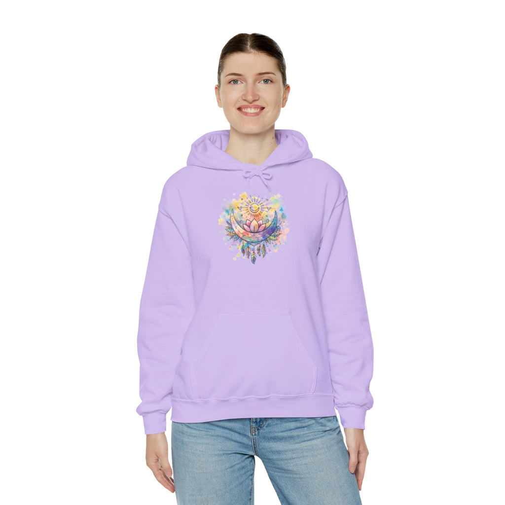 Lotus Watercolor Hoodie – Boho Spiritual Yoga Sweatshirt