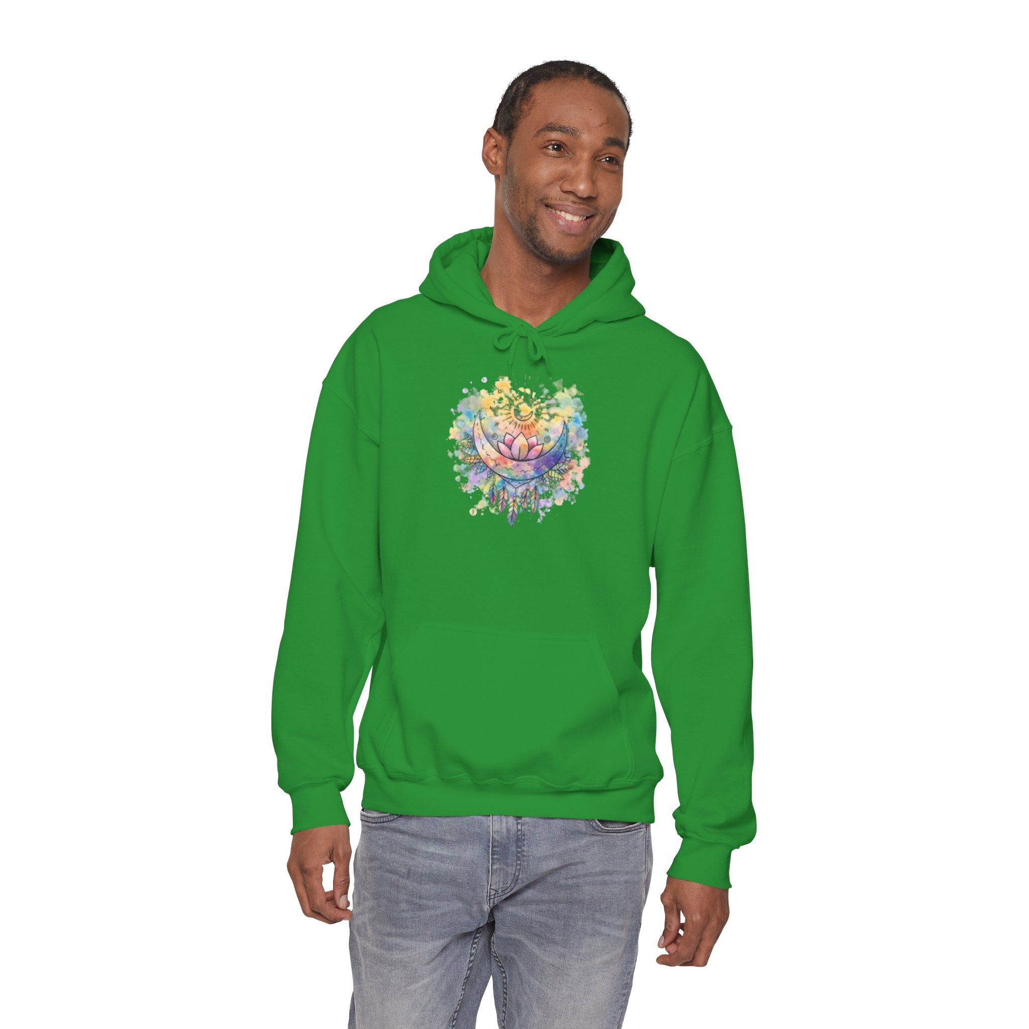 Lotus Watercolor Hoodie – Boho Spiritual Yoga Sweatshirt