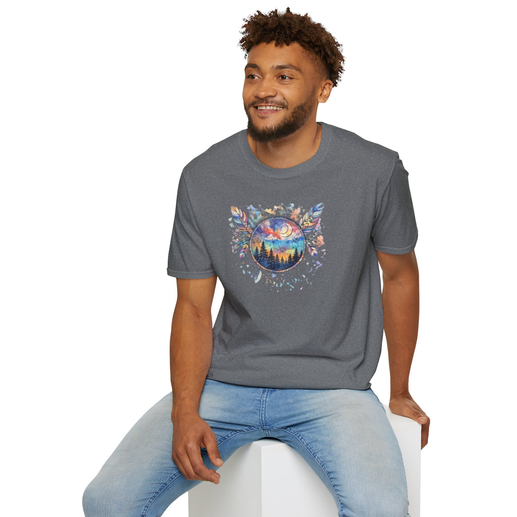Watercolor Dreamcatcher Sunset T-Shirt — Boho Spiritual Tee