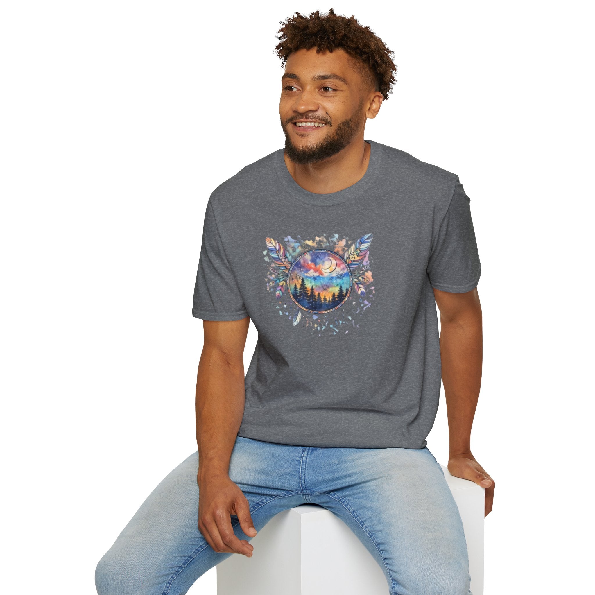 Watercolor Dreamcatcher Sunset T-Shirt — Boho Spiritual Tee