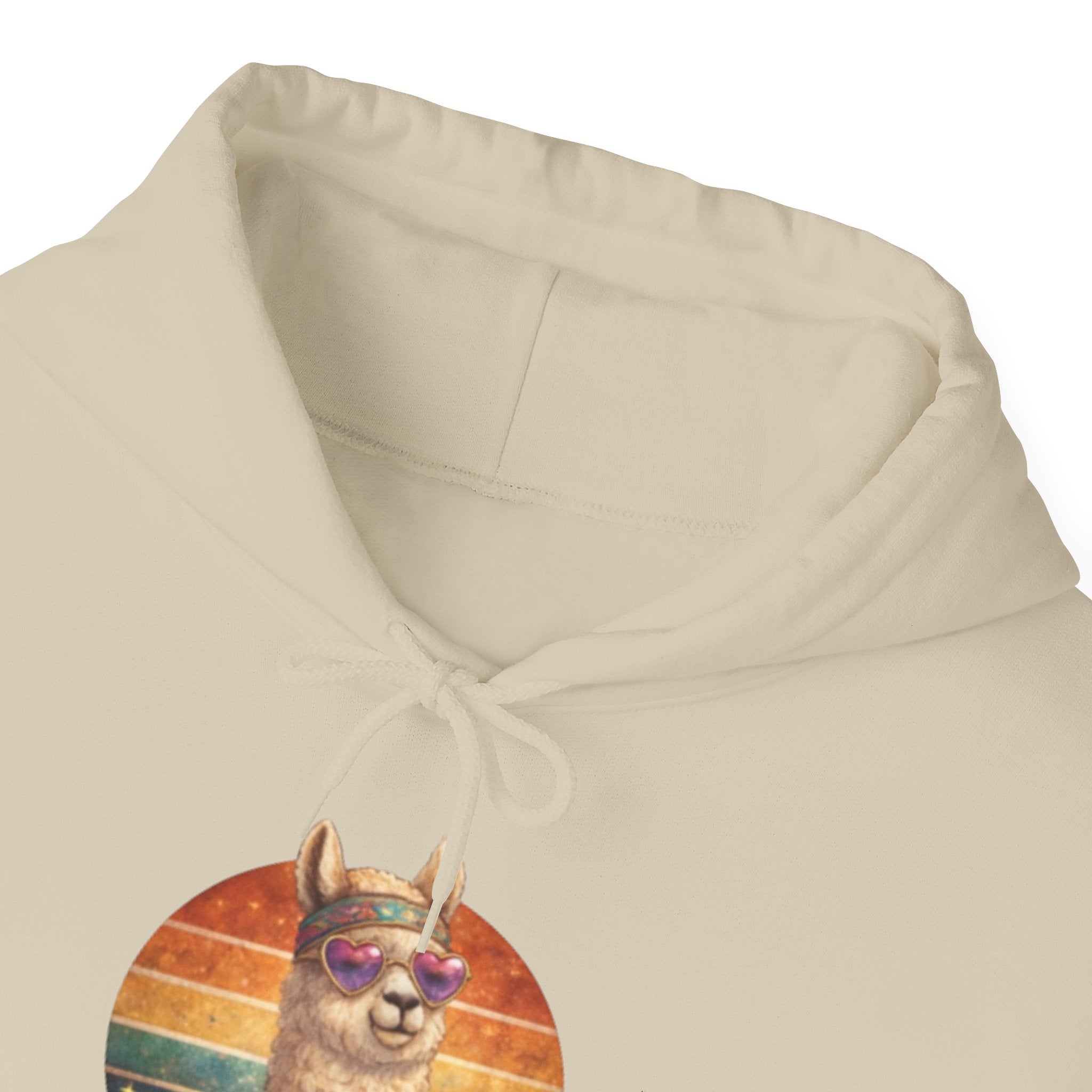 No Drama Llama Hoodie – Retro Sunset Graphic Pullover