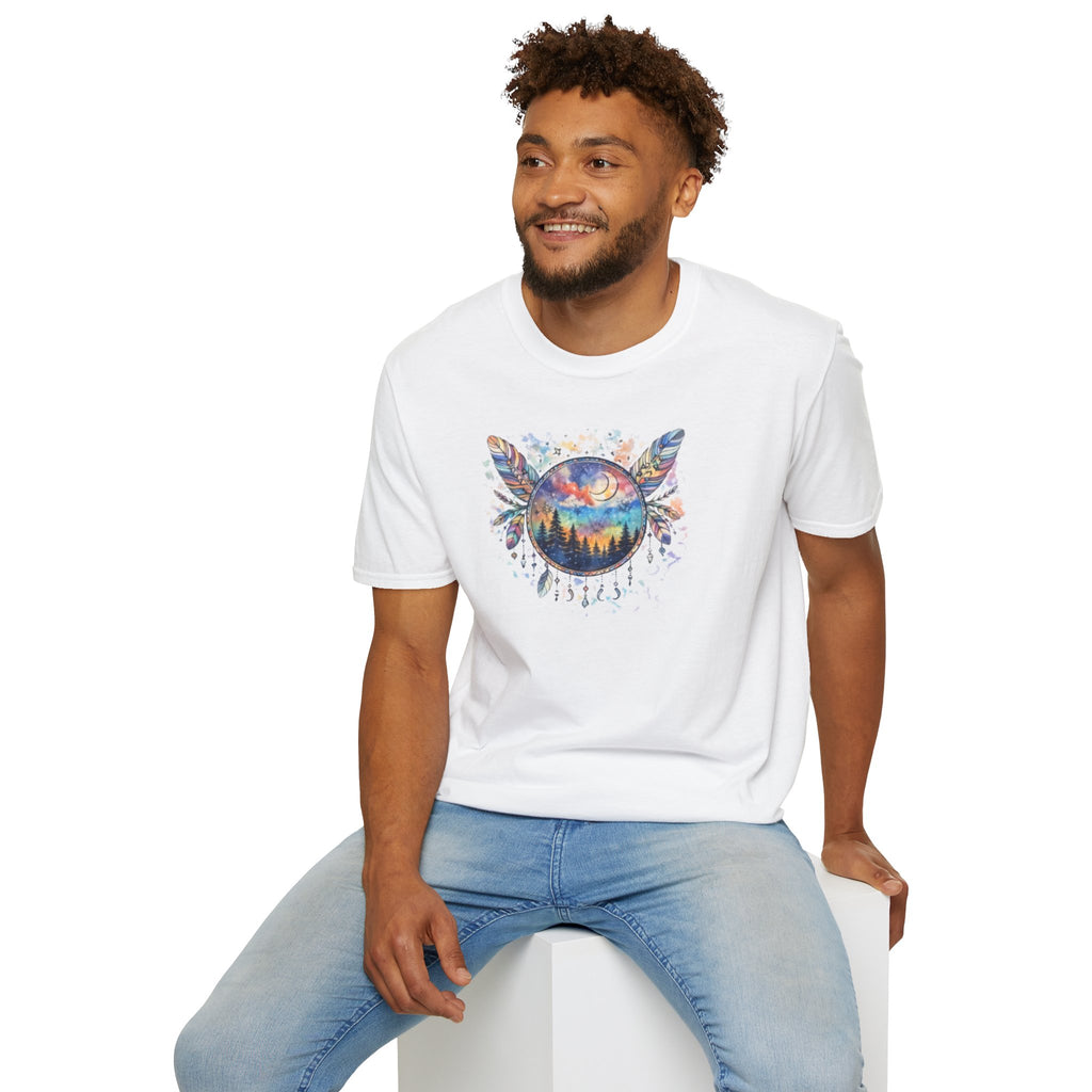 Watercolor Dreamcatcher Sunset T-Shirt — Boho Spiritual Tee