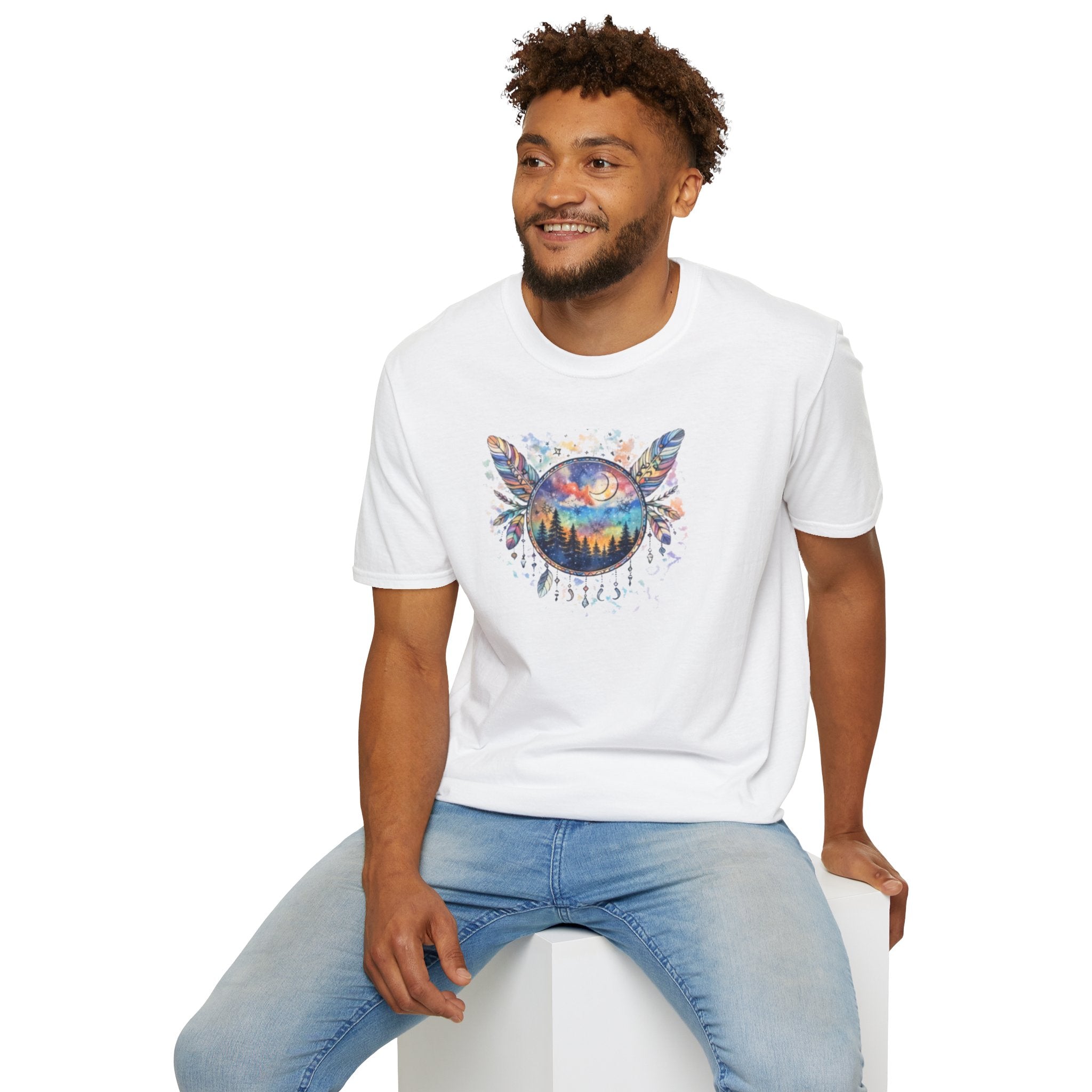 Watercolor Dreamcatcher Sunset T-Shirt — Boho Spiritual Tee