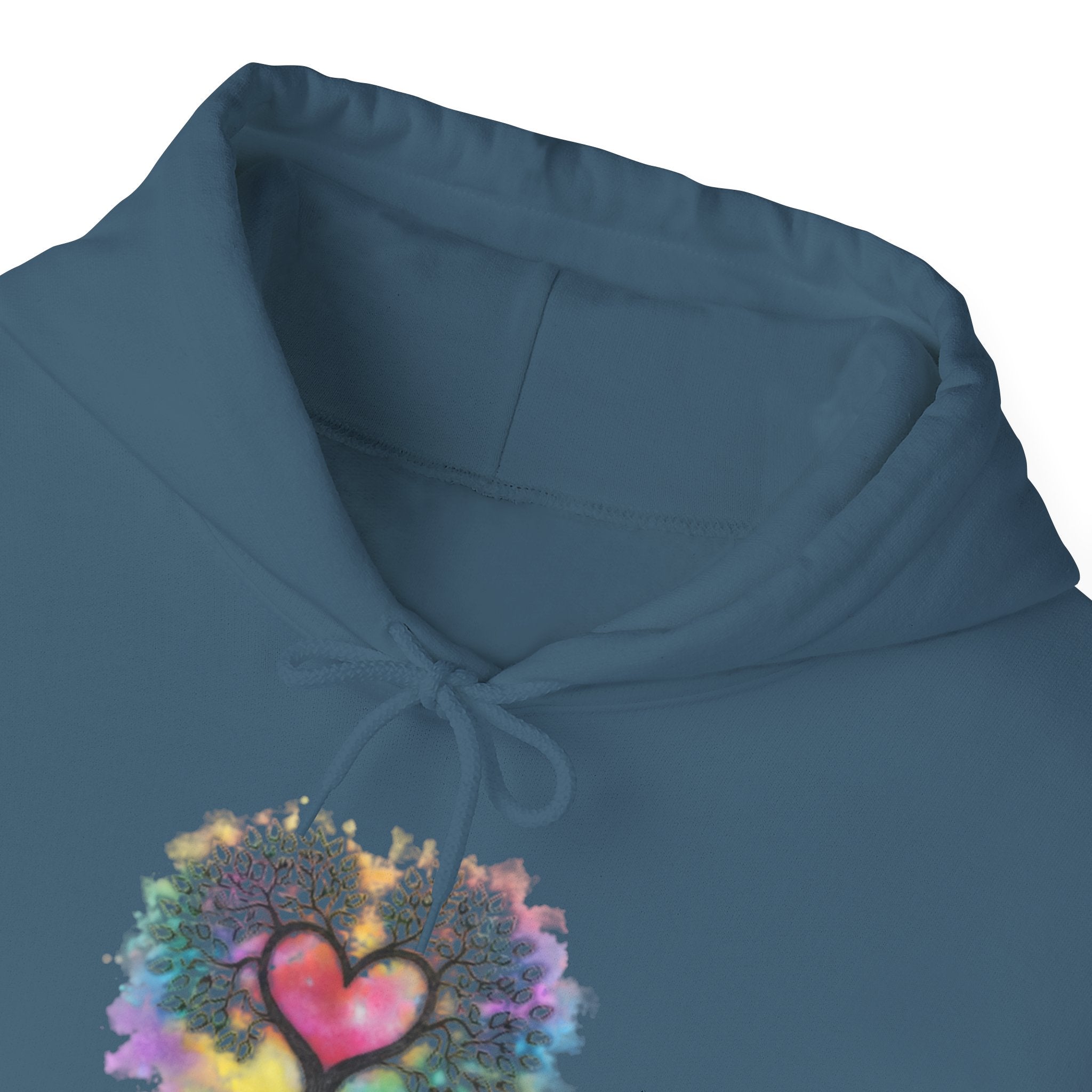 Rainbow Heart Tree Hoodie — Vibrant Spiritual Love Pullover