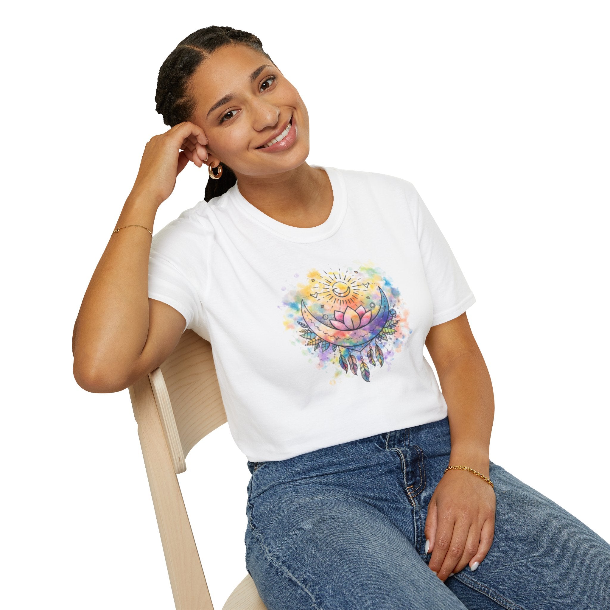 Lotus Dreamcatcher Watercolor T-Shirt — Sun & Feather Spiritual Tee