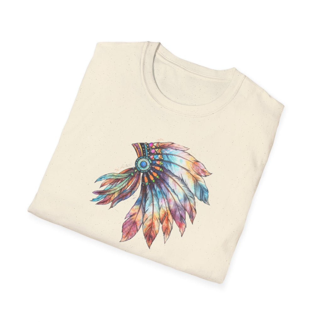 Native American Watercolor Headdress T-Shirt