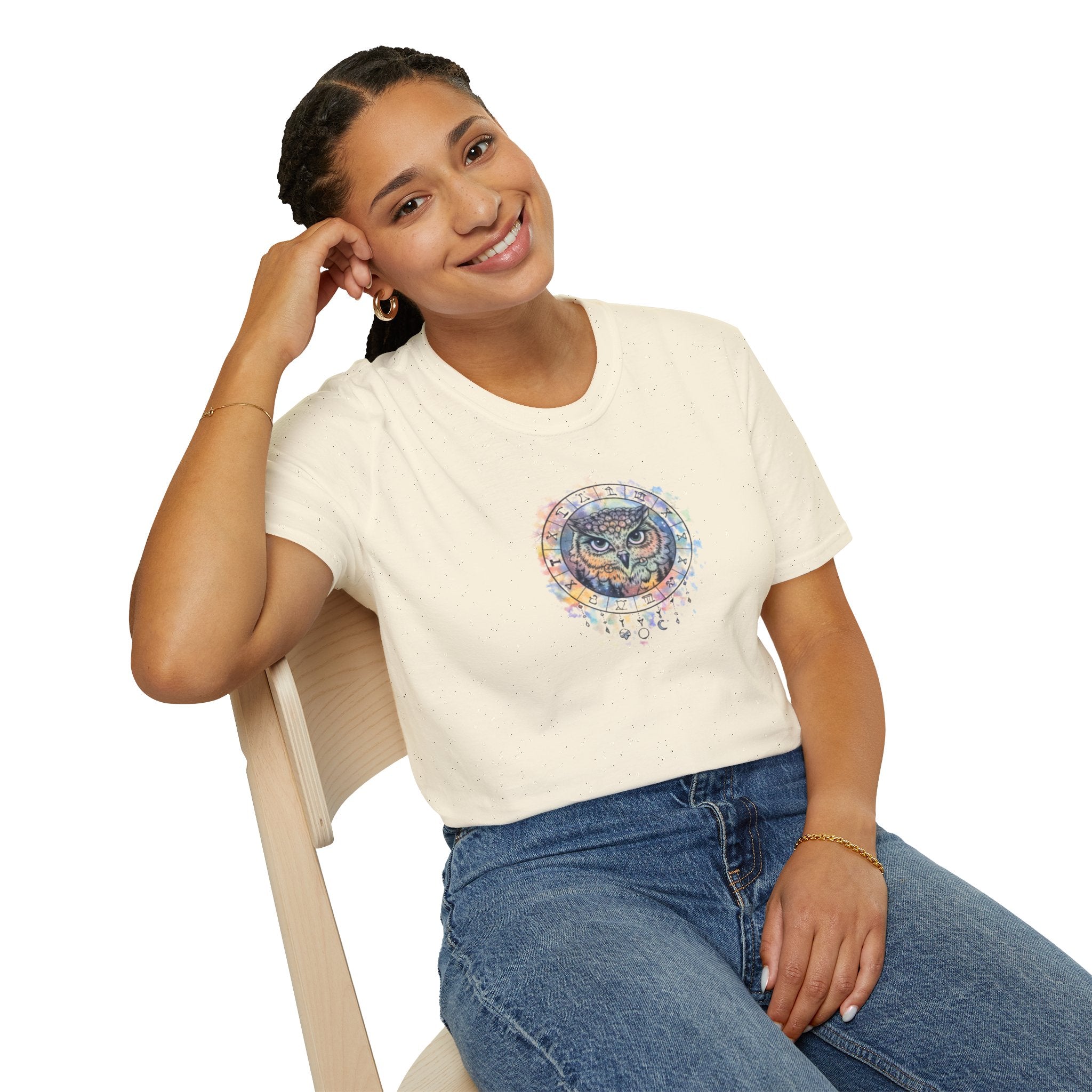 Watercolor Owl Mandala Spiritual T-Shirt Unisex