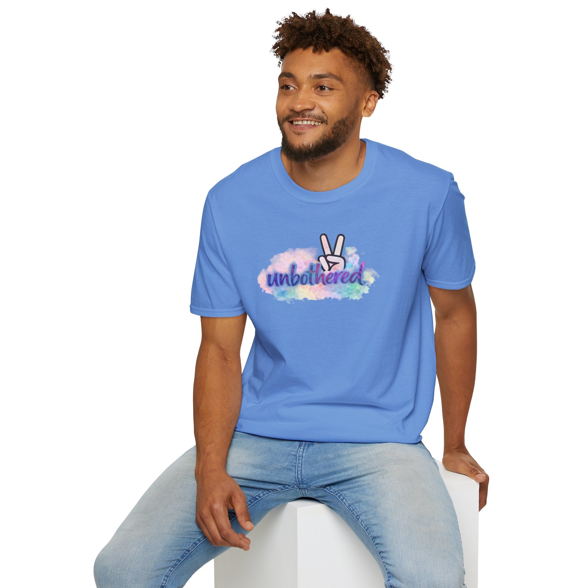 Unbothered Peace Sign T‑Shirt — Colorful Watercolor Graphic Tee
