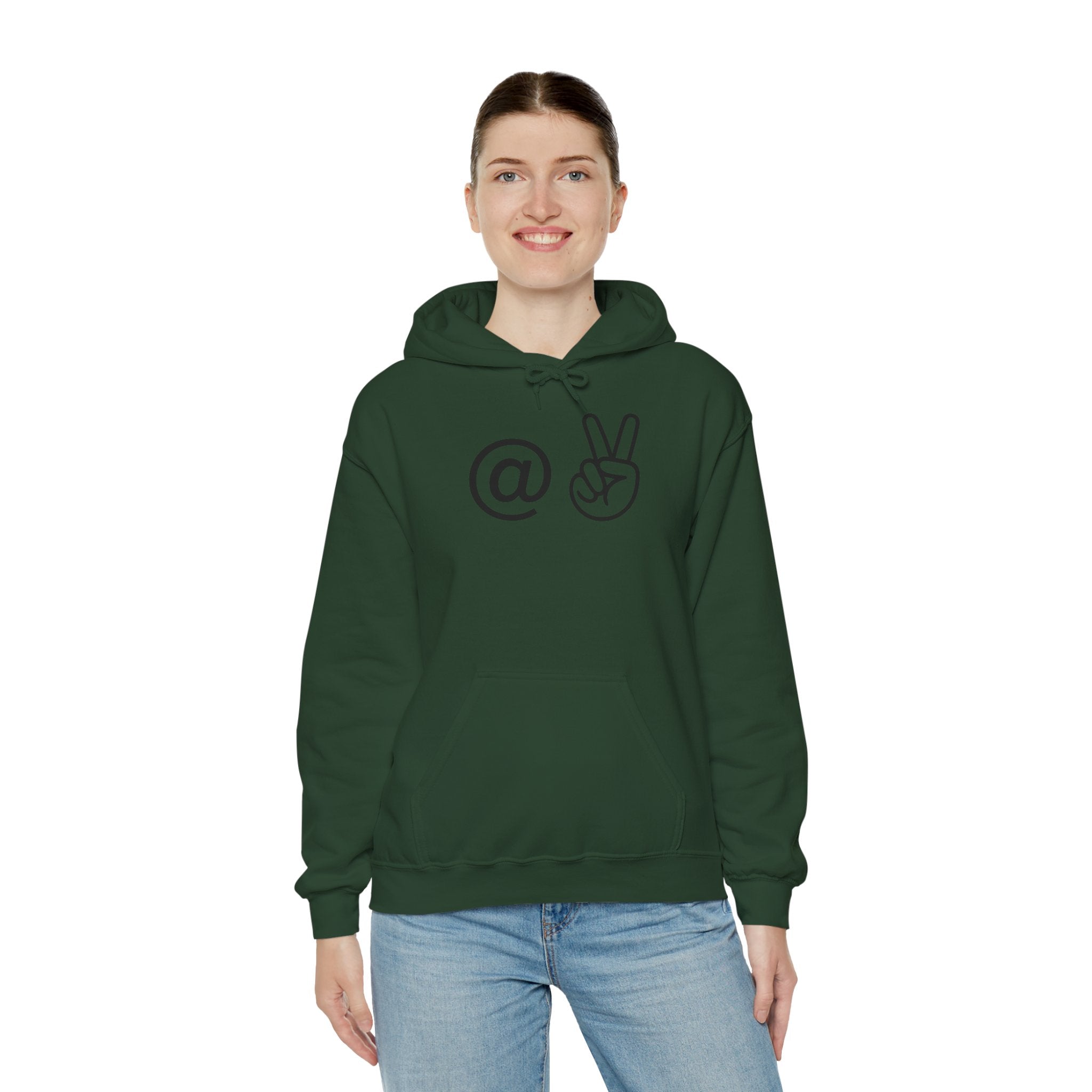 At Peace Minimal Hand Graphic Hoodie — Peaceful Vibes Unisex Hoodie