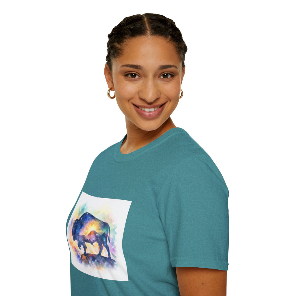 Colorful Watercolor Bison T-Shirt