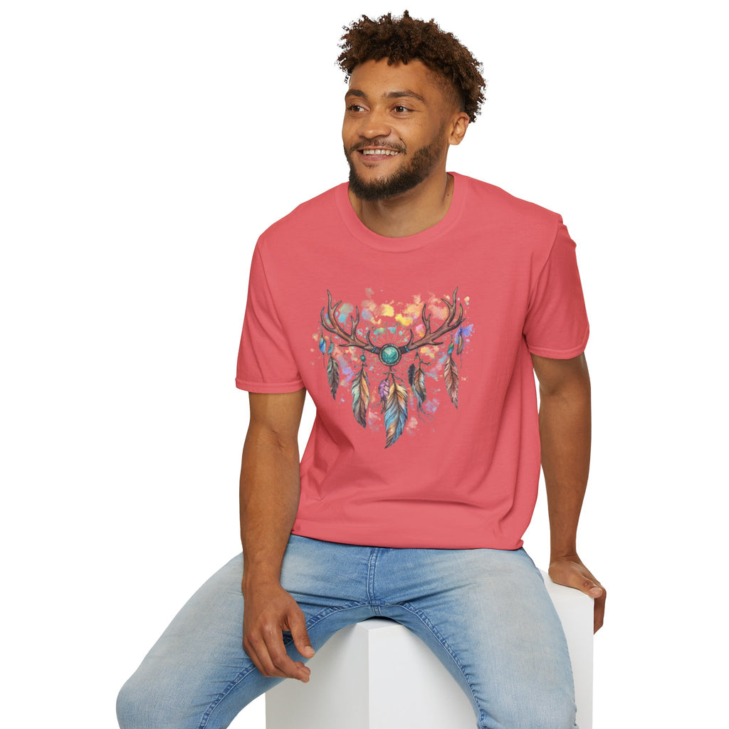 Boho Antler Dreamcatcher Watercolor T-Shirt