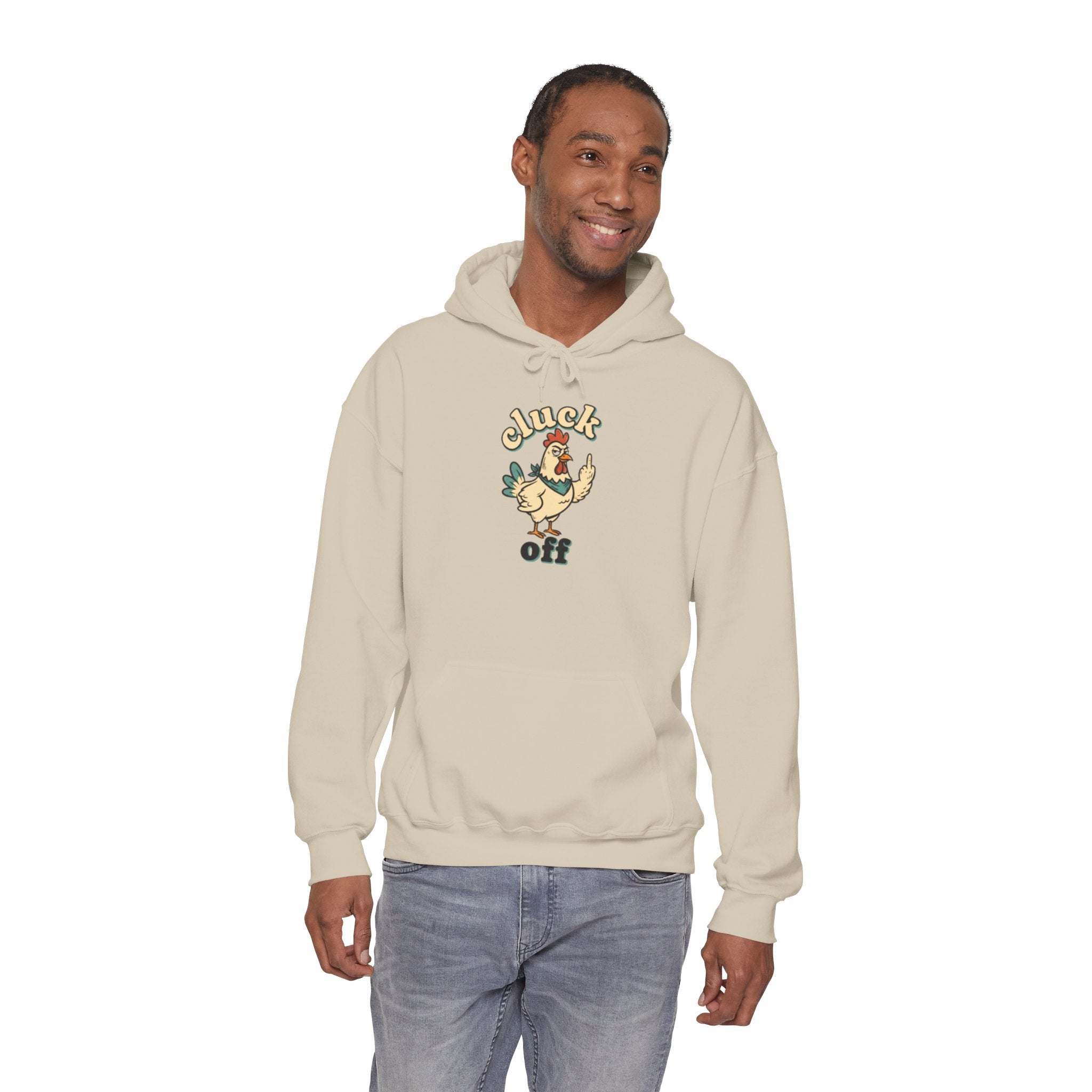 'Cluck Off' Chicken Hoodie – Funny Retro Farm Animal Pullover