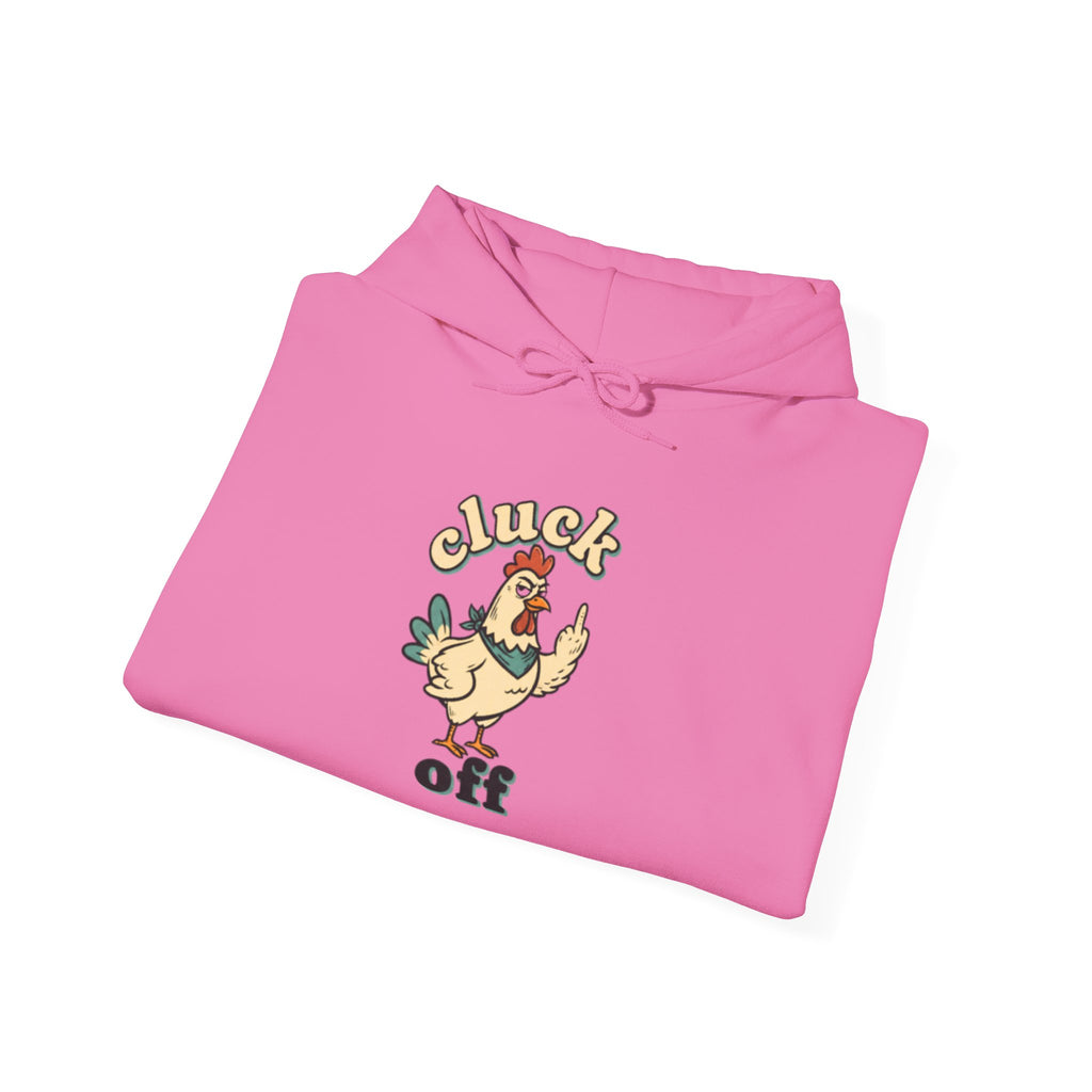 'Cluck Off' Chicken Hoodie – Funny Retro Farm Animal Pullover