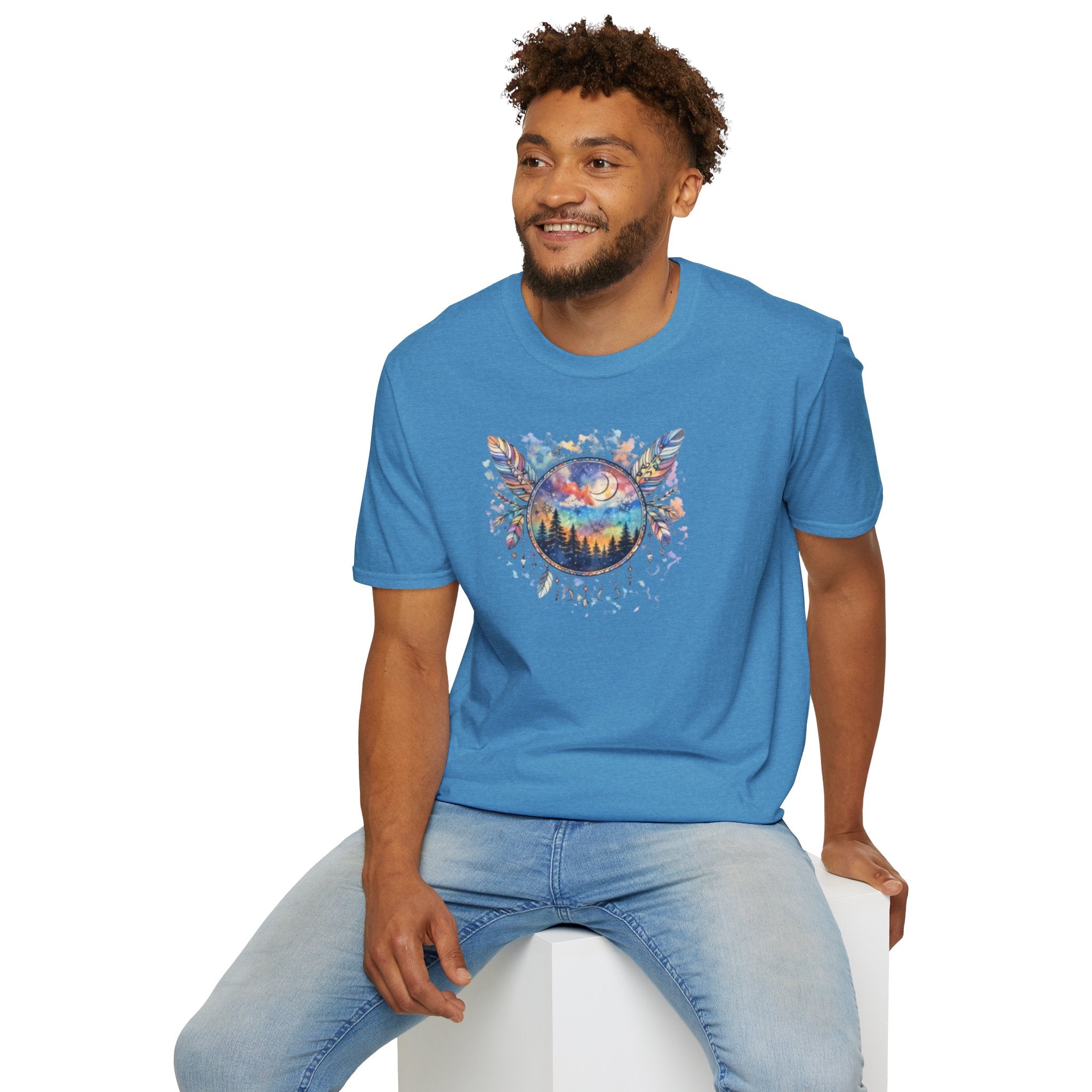 Watercolor Dreamcatcher Sunset T-Shirt — Boho Spiritual Tee
